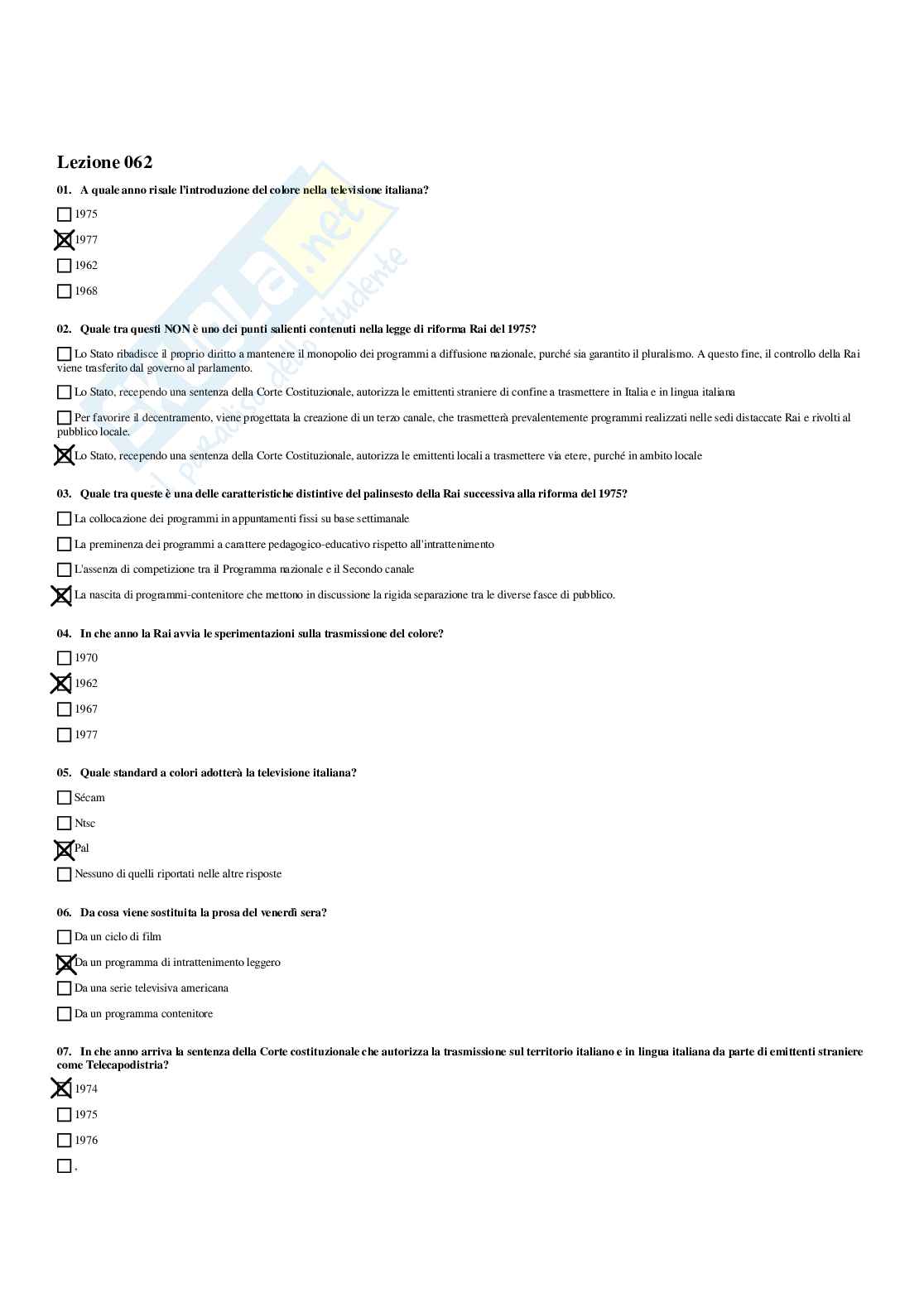 Paniere Tecnica, storia e linguaggio dei mezzi audiovisivi - Risposte multiple - aggiornato (2026) Pag. 71