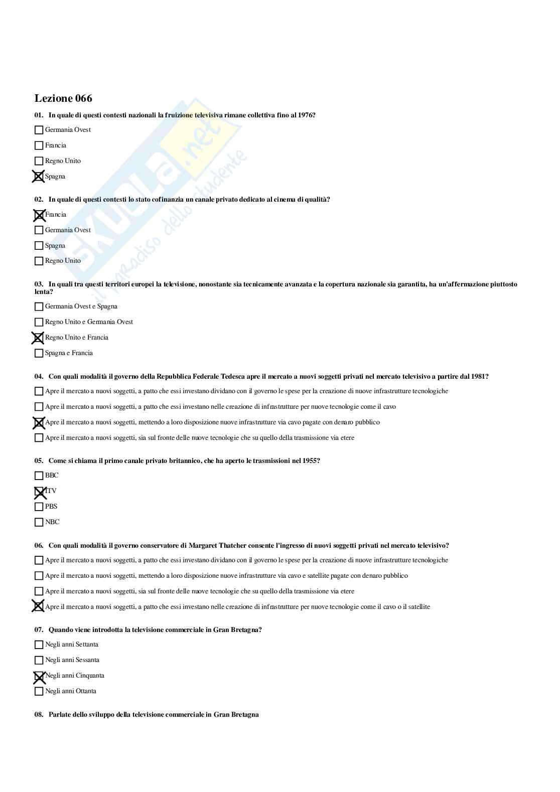 Paniere Tecnica, storia e linguaggio dei mezzi audiovisivi - Risposte multiple - aggiornato (2026) Pag. 76