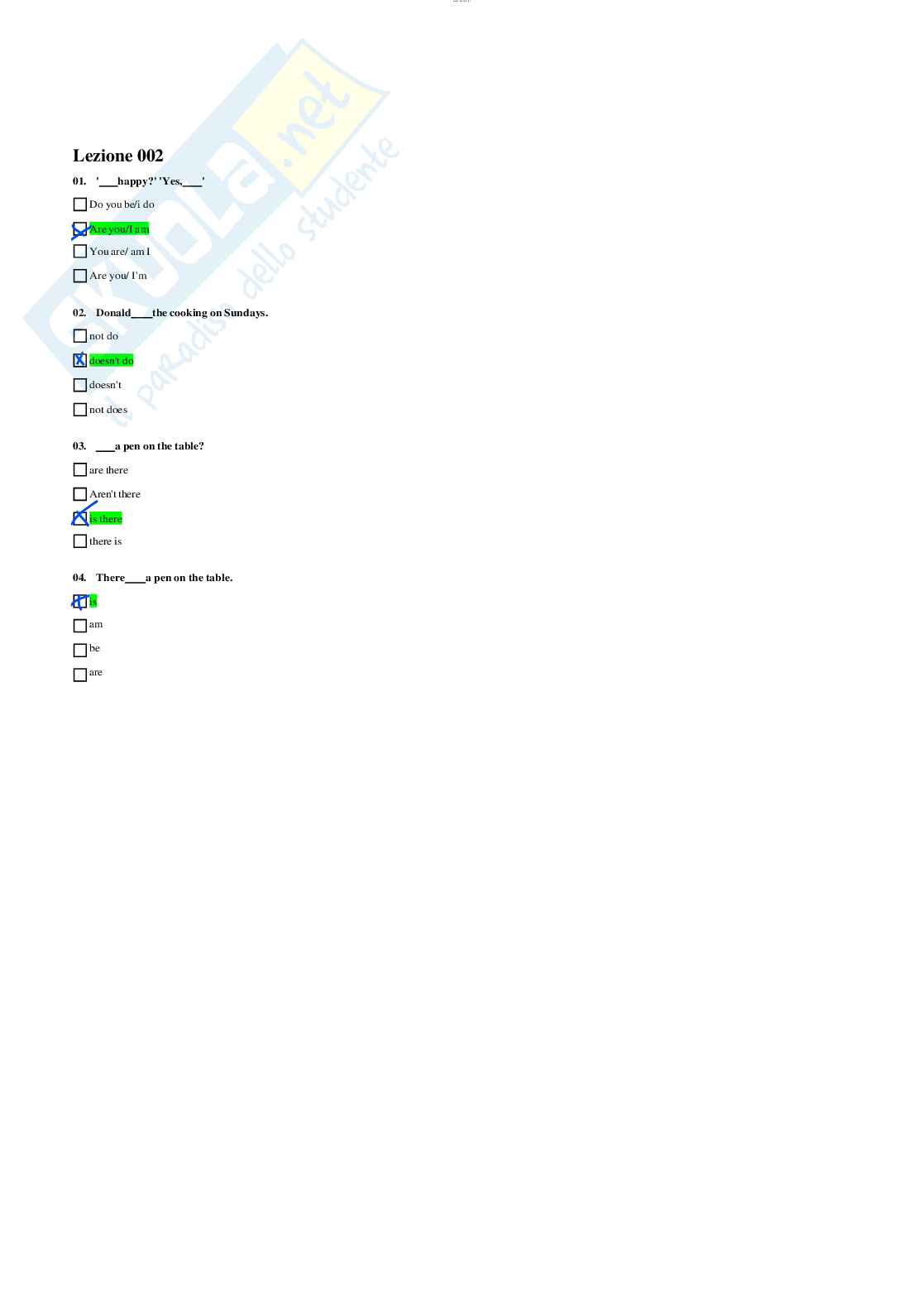Paniere di Lingua inglese con domande multiple, 2024/25 Pag. 6
