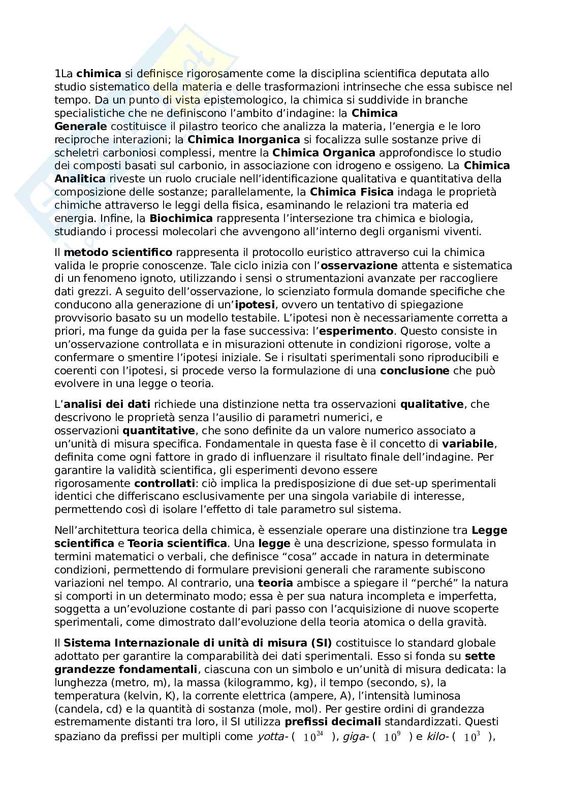 Appunti Chimica generale ed inorganica  Pag. 1