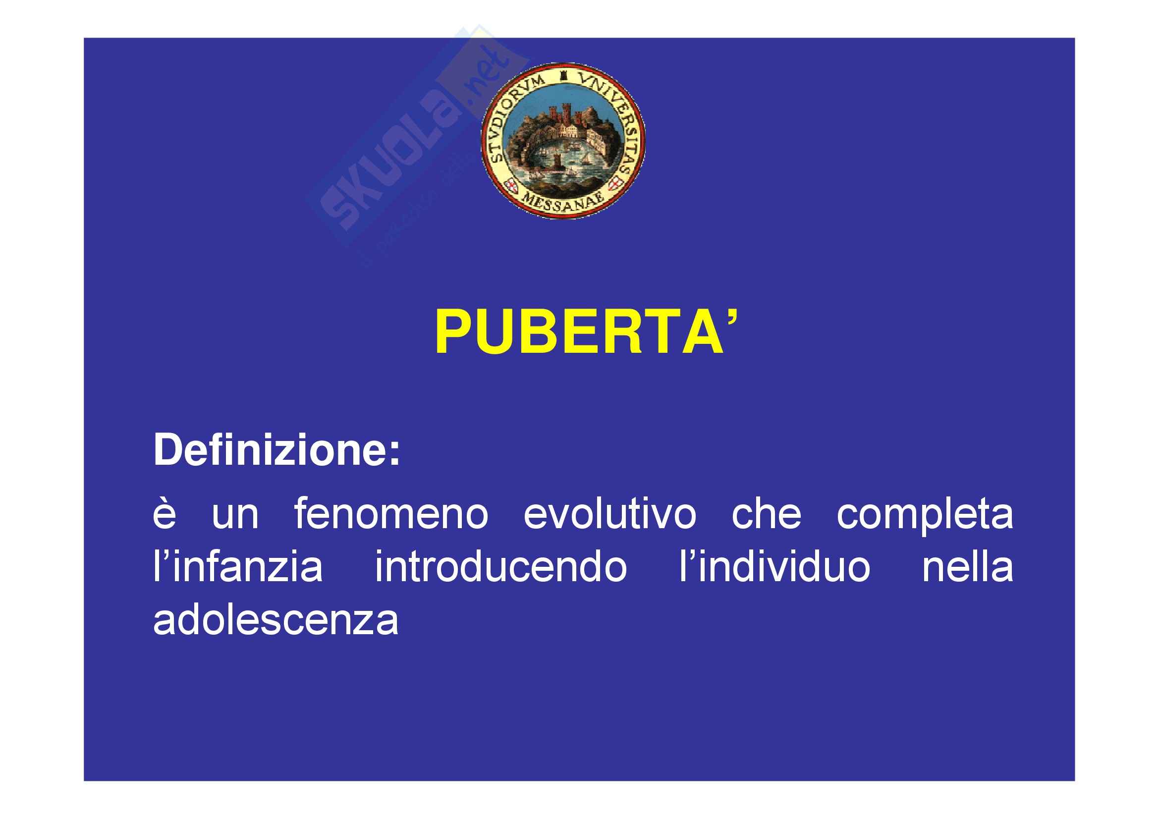 Scienze pediatriche mediche e chirurgiche - Pubertà Pag. 1