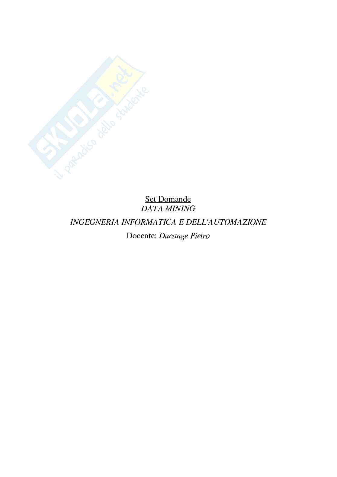 Paniere completo di Data Mining (2025) - Risposte multiple Pag. 2
