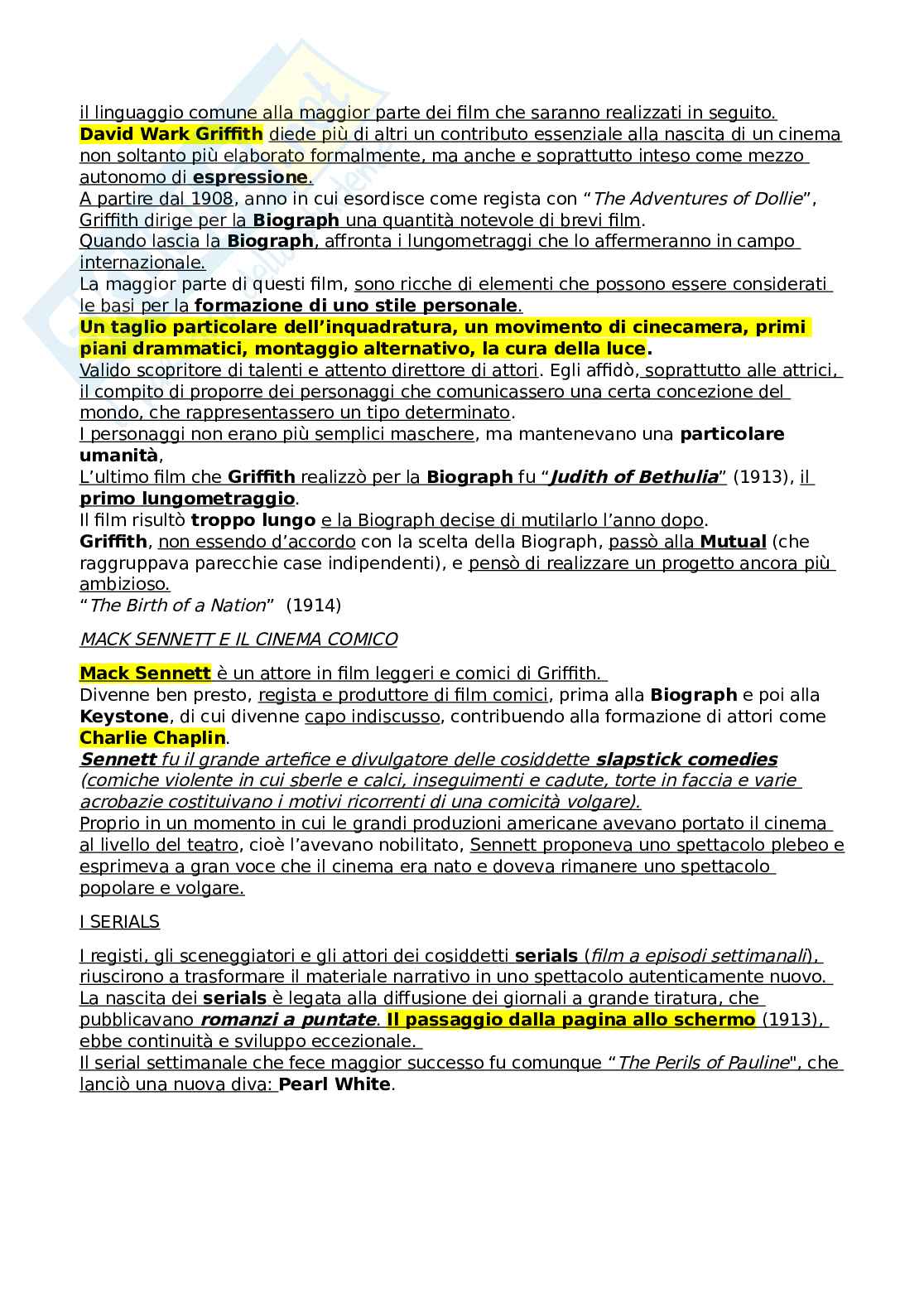 Riassunto esame storia del cinema, Prof. D'Aloia Adriano, libro consigliato Manuale di storia del cinema, Gianni Rondolino Pag. 11