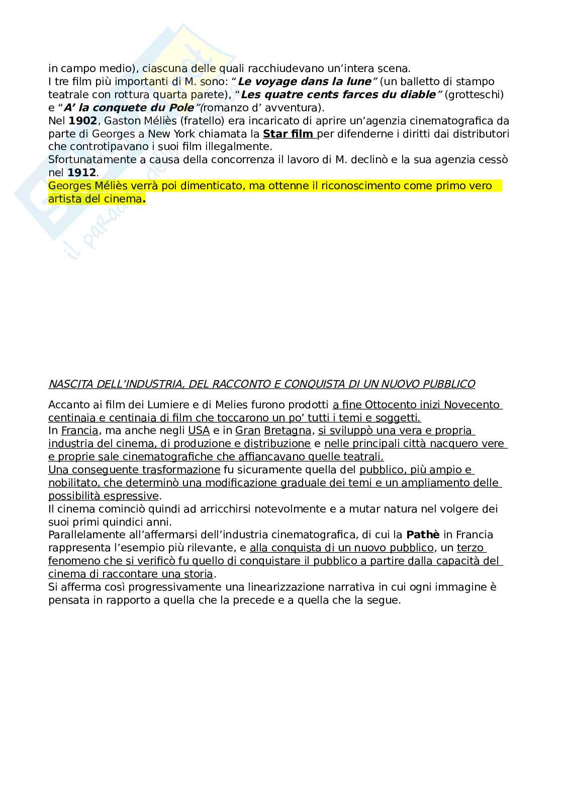 Riassunto esame storia del cinema, Prof. D'Aloia Adriano, libro consigliato Manuale di storia del cinema, Gianni Rondolino Pag. 6