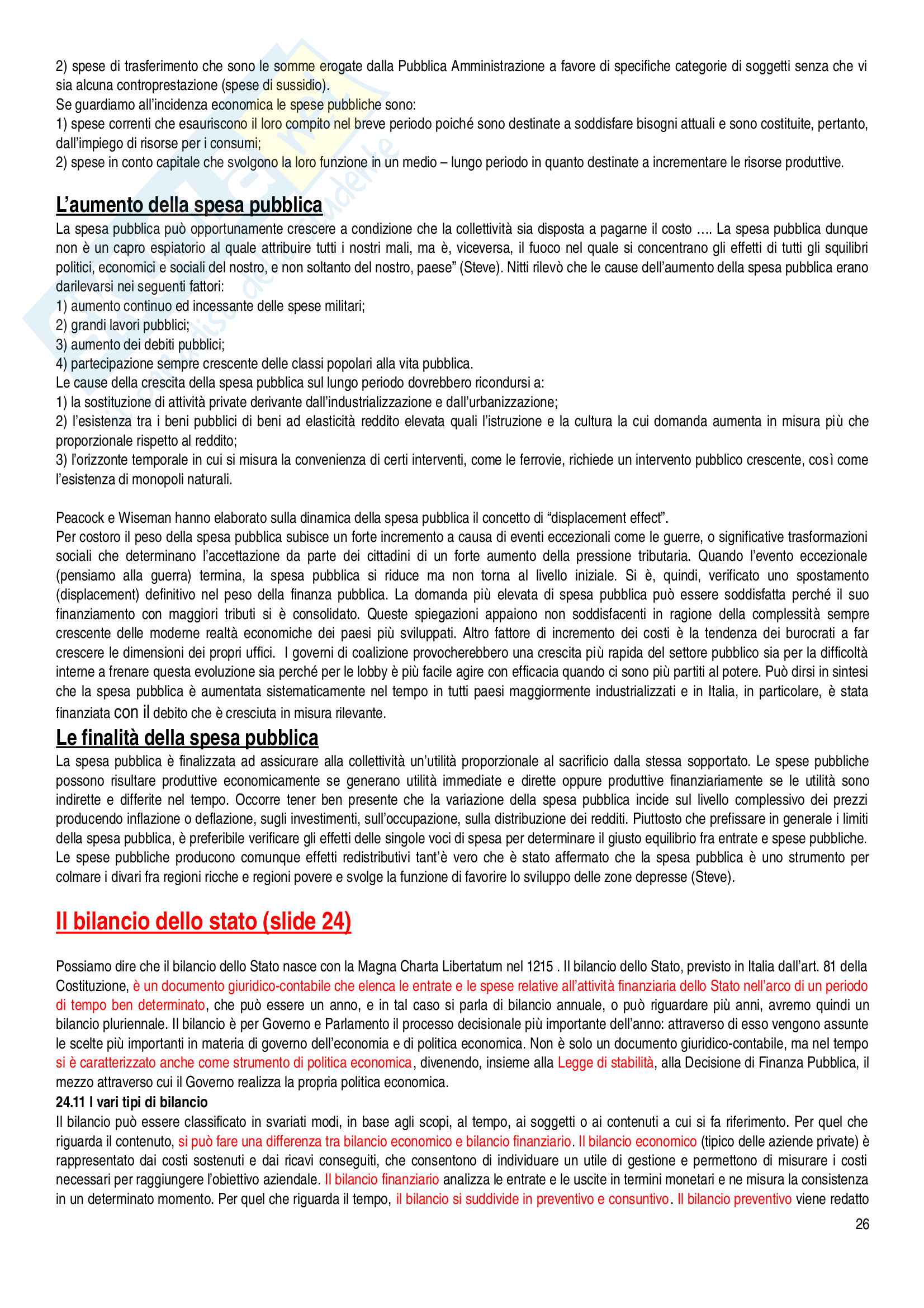 Riassunto lezione scienza delle finanze Pag. 26