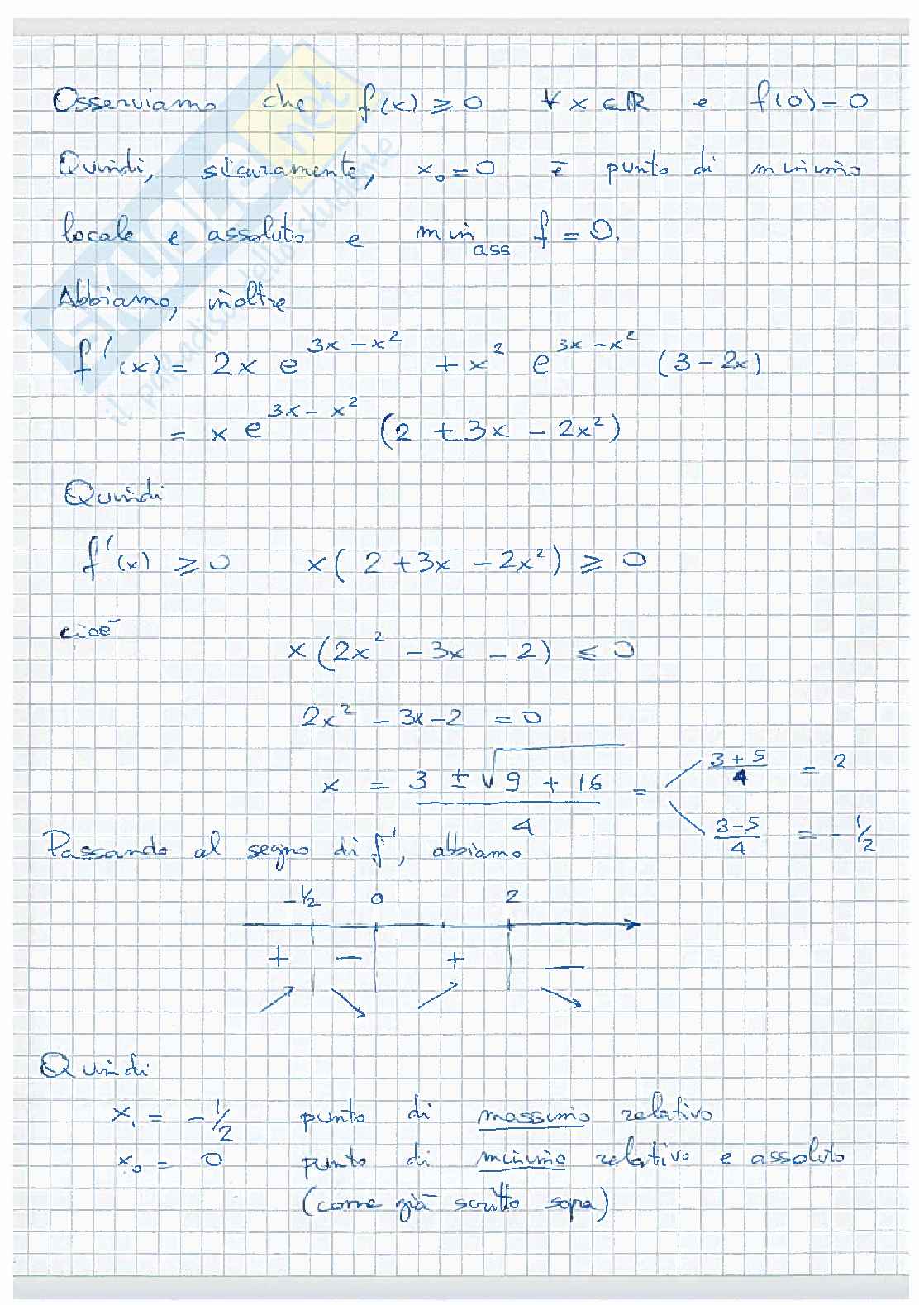 Prova esame gennaio 2025 Analisi matematica 1 Pag. 2