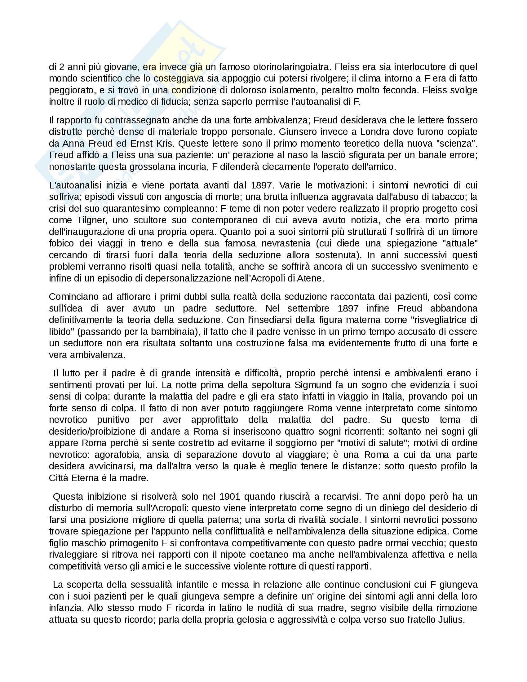 Riassunto esame Psicologia, prof. Lauro, libro consigliato Lezioni sul pensiero freudiano, Mangini Pag. 11