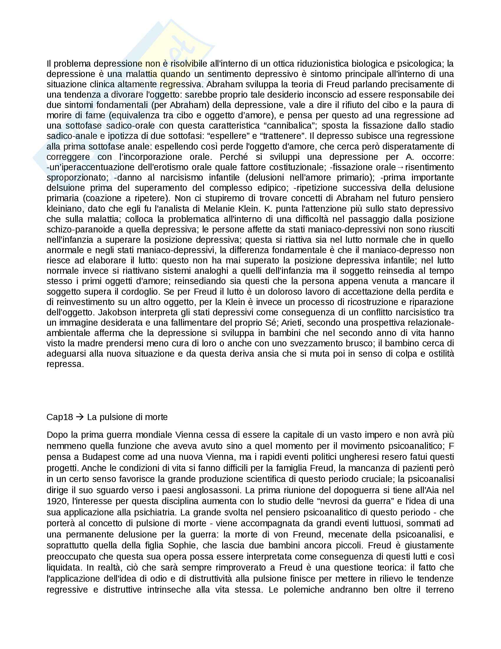 Riassunto esame Psicologia, prof. Lauro, libro consigliato Lezioni sul pensiero freudiano, Mangini Pag. 31