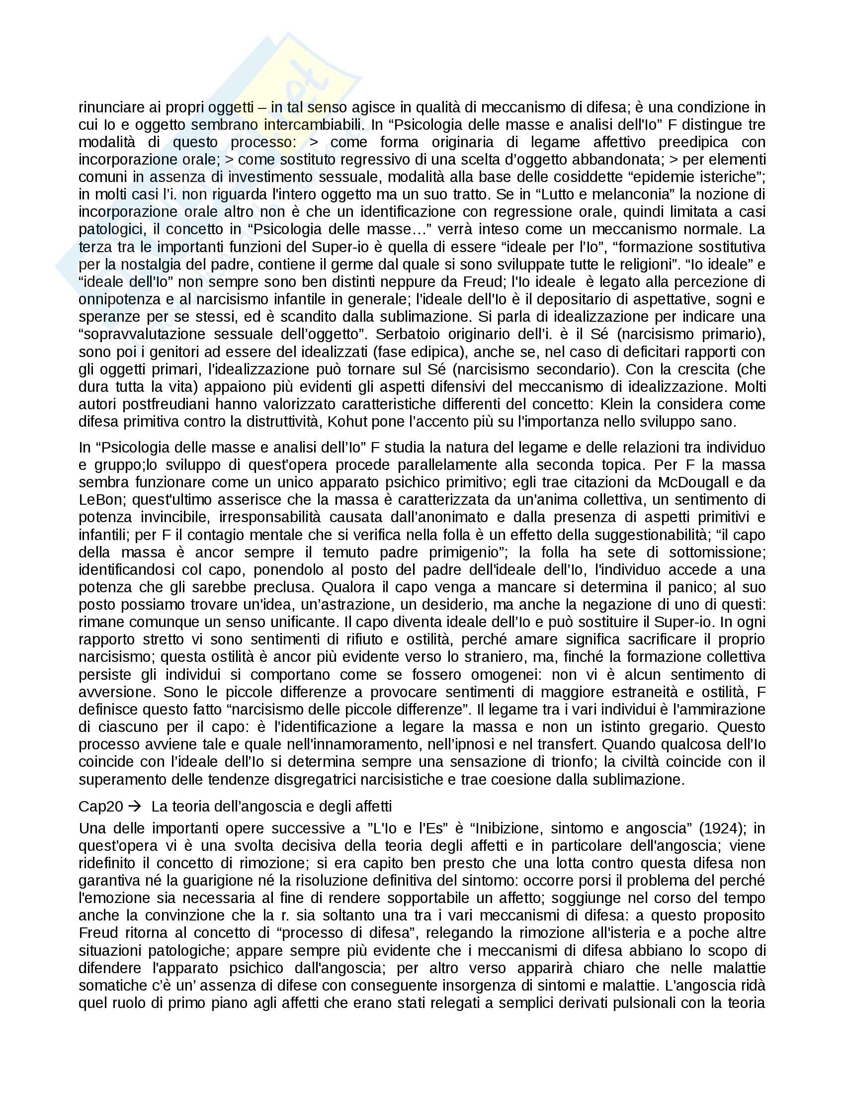 Riassunto esame Psicologia, prof. Lauro, libro consigliato Lezioni sul pensiero freudiano, Mangini Pag. 36