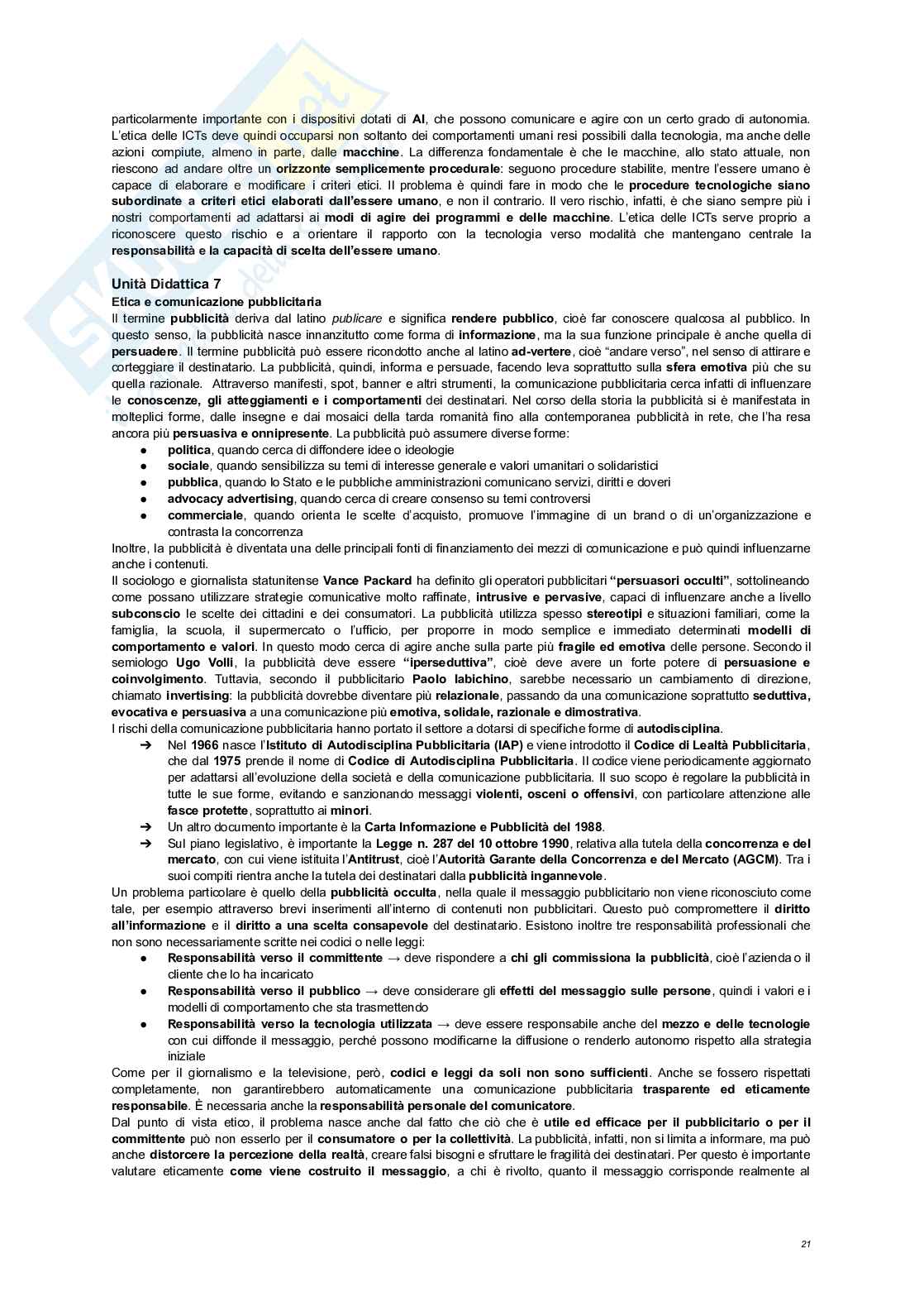 Appunti completi Etica della comunicazione Pag. 21