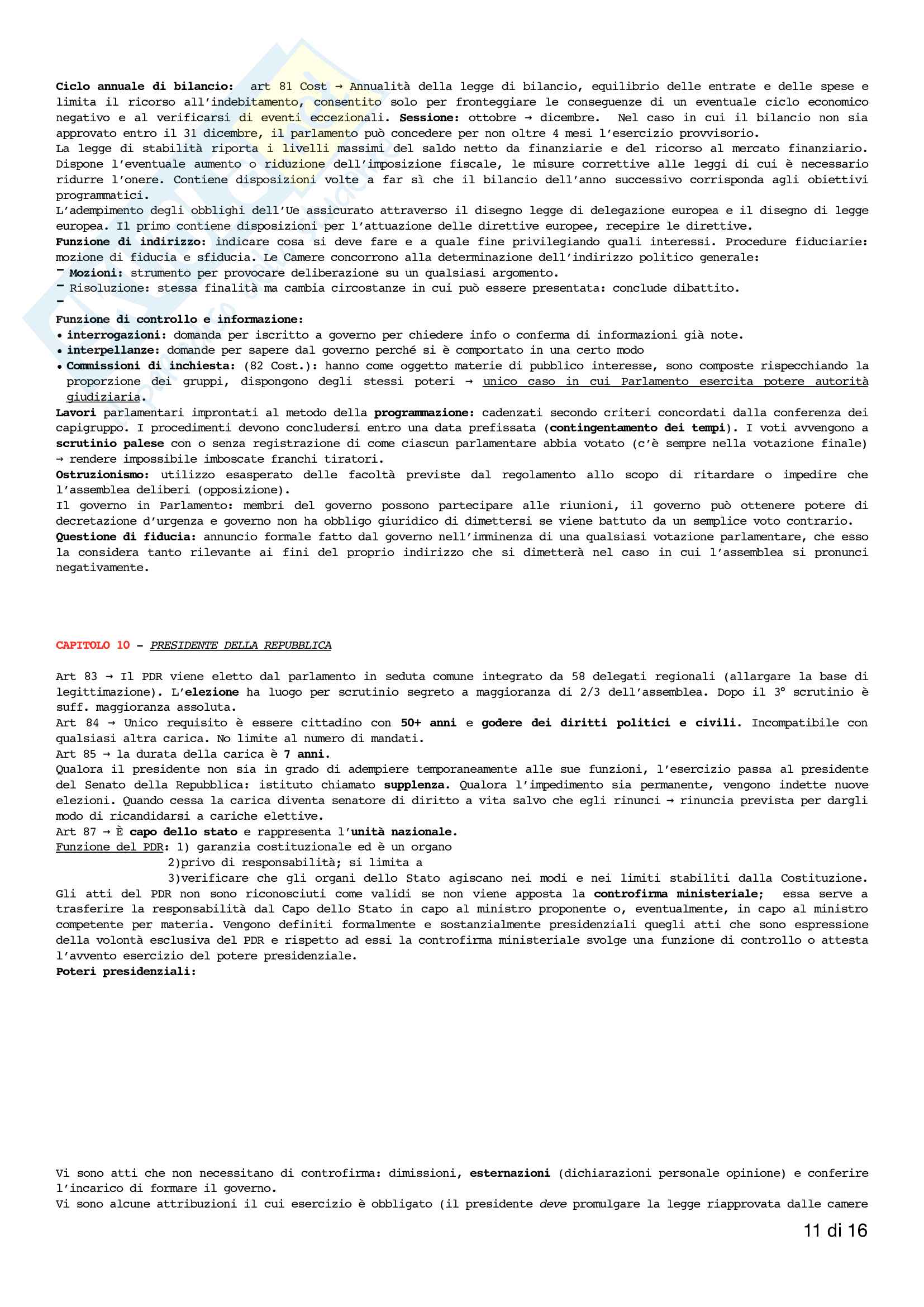 Diritto Costituzionale Pag. 11