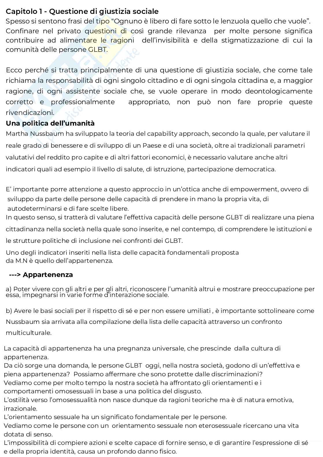 Riassunto esame Principi e fondamenti del servizio sociale, Prof. Abbatecola Emanuela, libro consigliato Orientamento sessuale e identità di genere , Madonia  Pag. 2