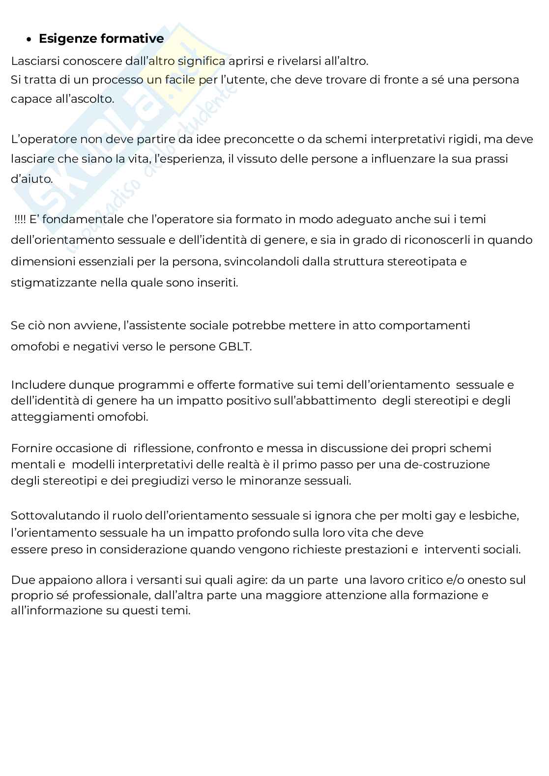 Riassunto esame Principi e fondamenti del servizio sociale, Prof. Abbatecola Emanuela, libro consigliato Orientamento sessuale e identità di genere , Madonia  Pag. 26