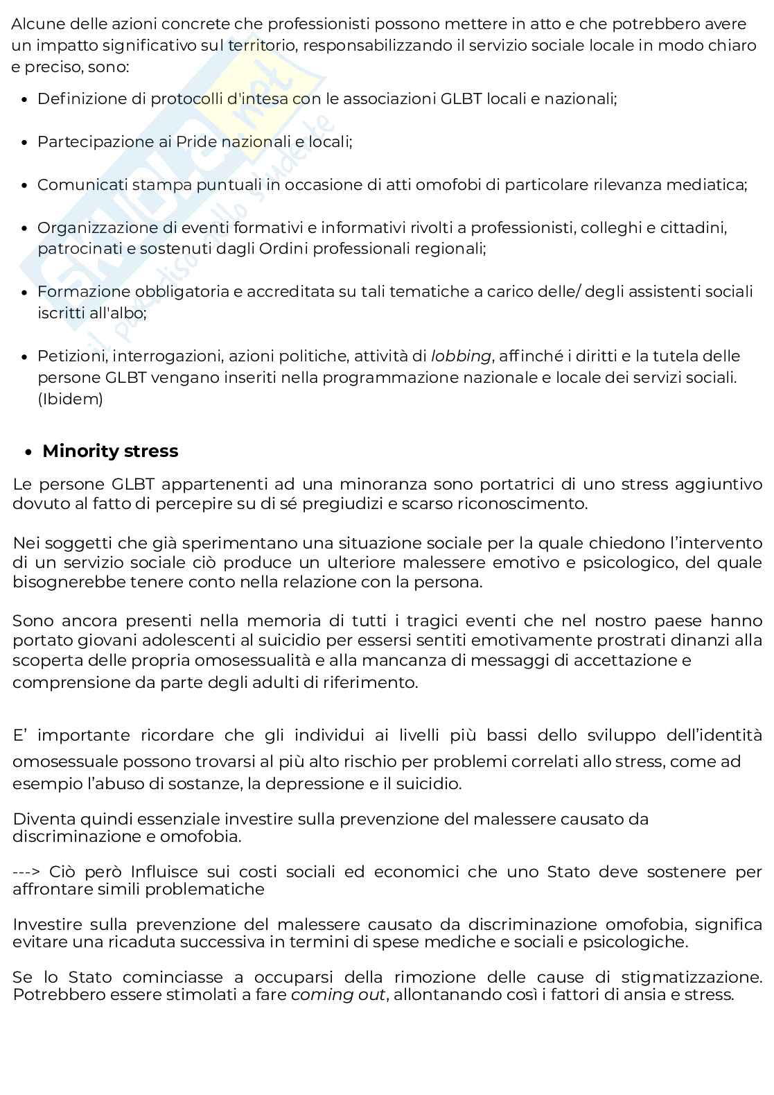 Riassunto esame Principi e fondamenti del servizio sociale, Prof. Abbatecola Emanuela, libro consigliato Orientamento sessuale e identità di genere , Madonia  Pag. 31