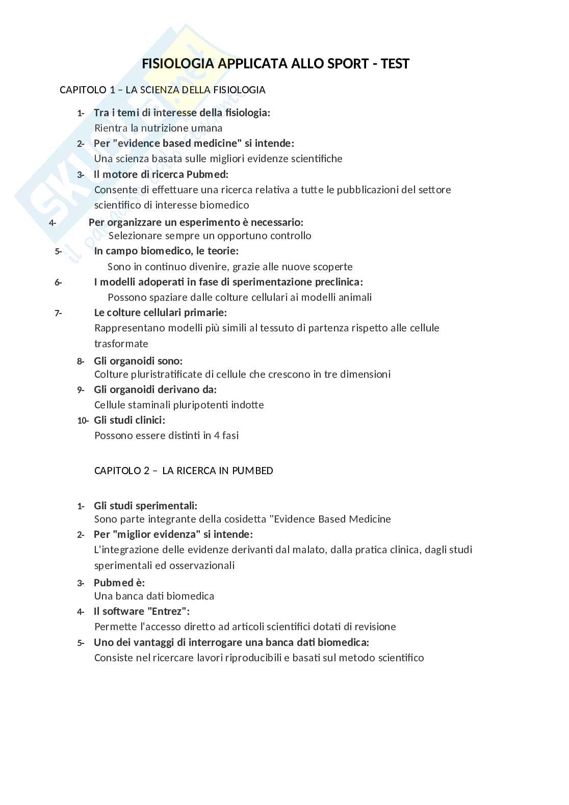 Paniere di Fisiologia applicata allo sport Pag. 2