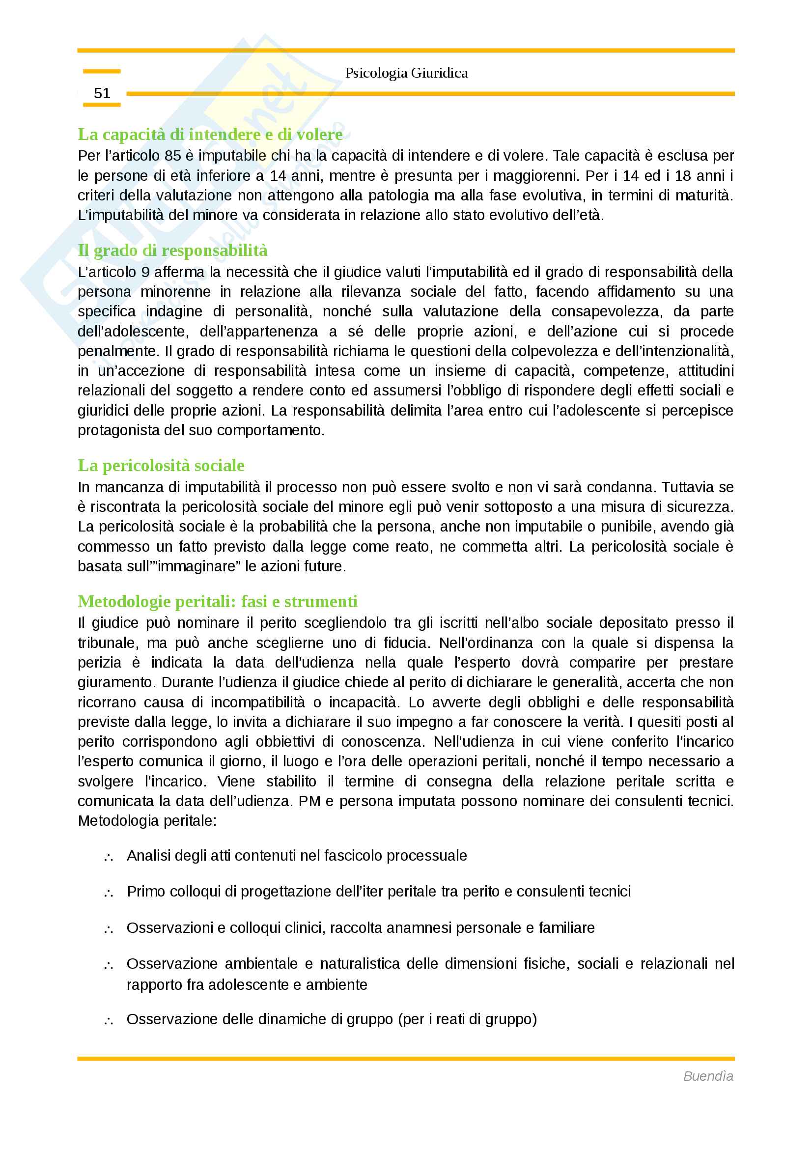 Riassunto esame Psicologia Giuridica, Prof. Elena Magrin Pag. 51