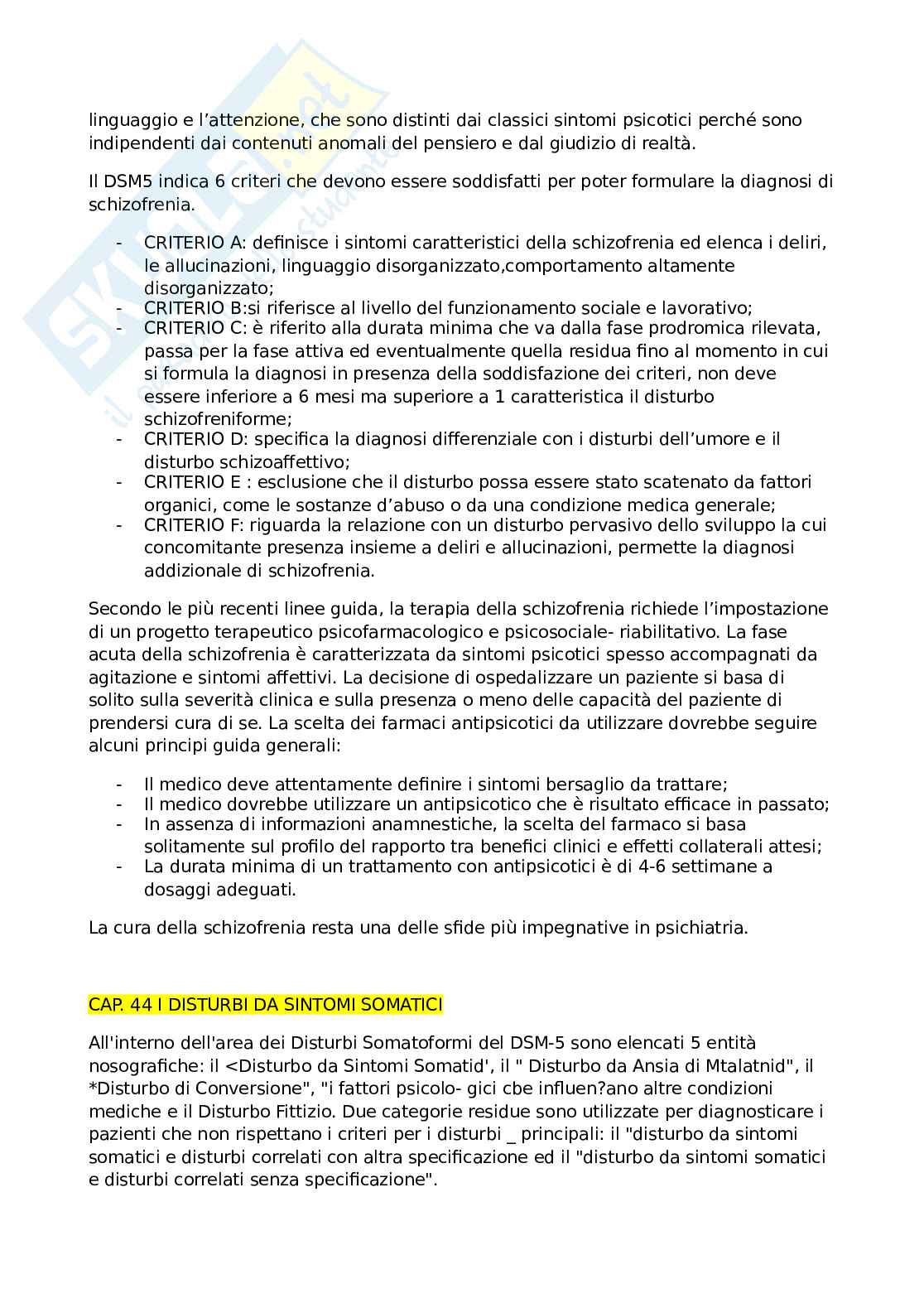 Riassunto esame Teoria e tecnica del colloquio, Prof. Andraos Maria, libro consigliato Compendio di psichiatria e salute mentale , Biondi Pag. 36