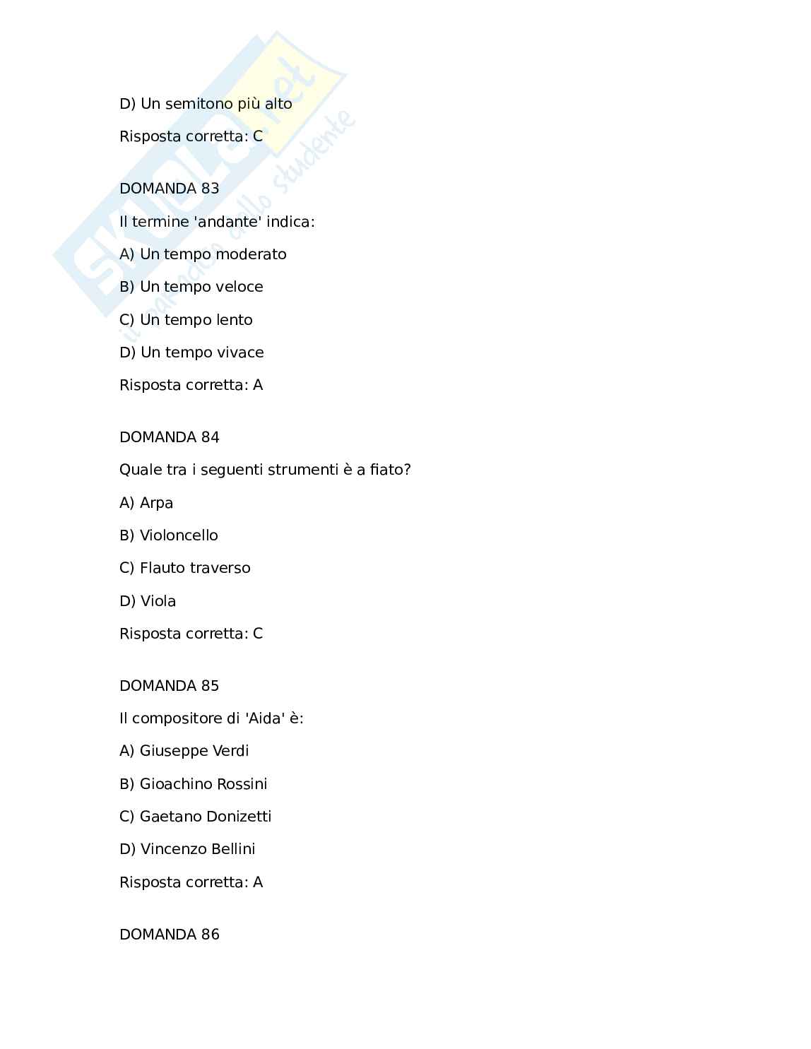 Paniere 2000 domande concorsi scuola secondaria musica a-30 a30 straordinario pnrr vol.2 Pag. 26