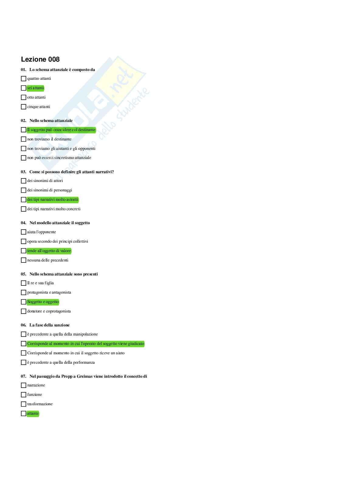 Paniere completo di Metodologie di analisi del testo (2025) - Risposte multiple  Pag. 16