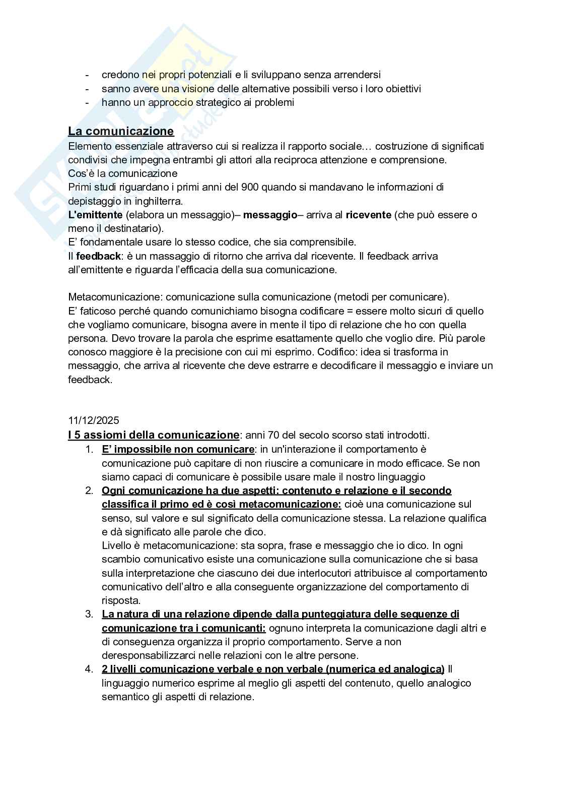 Pedagogia applicata all’infermieristica  Pag. 11