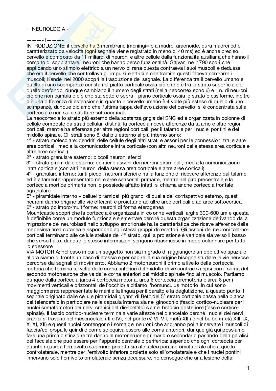 Neurologia Pag. 1