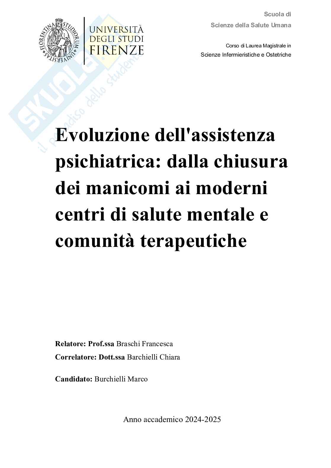 Evoluzione dell'assistenza psichiatrica: dalla chiusura dei manicomi ai moderni centri di salute mentale e comunità terapeutiche Pag. 1