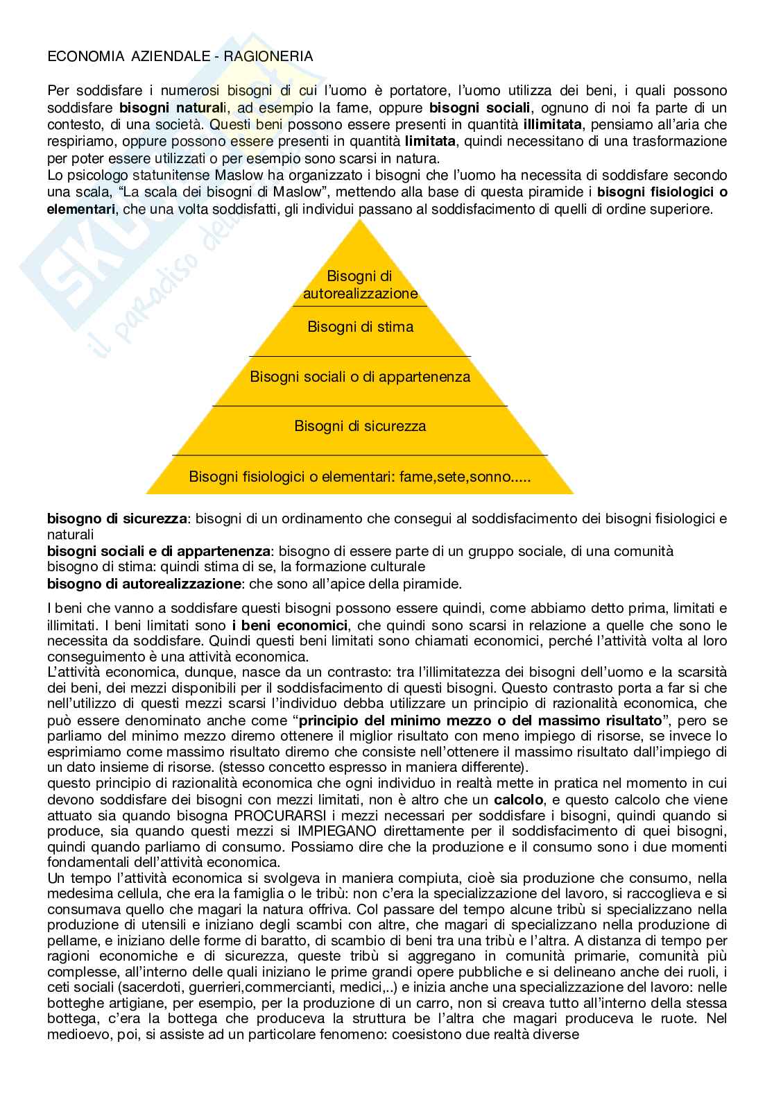 Economia aziendale - teoria Pag. 1