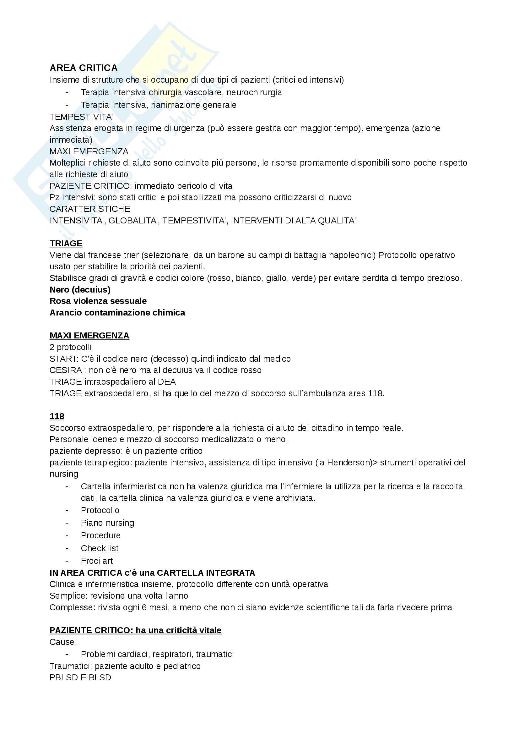 Appunti Area critica Pag. 1