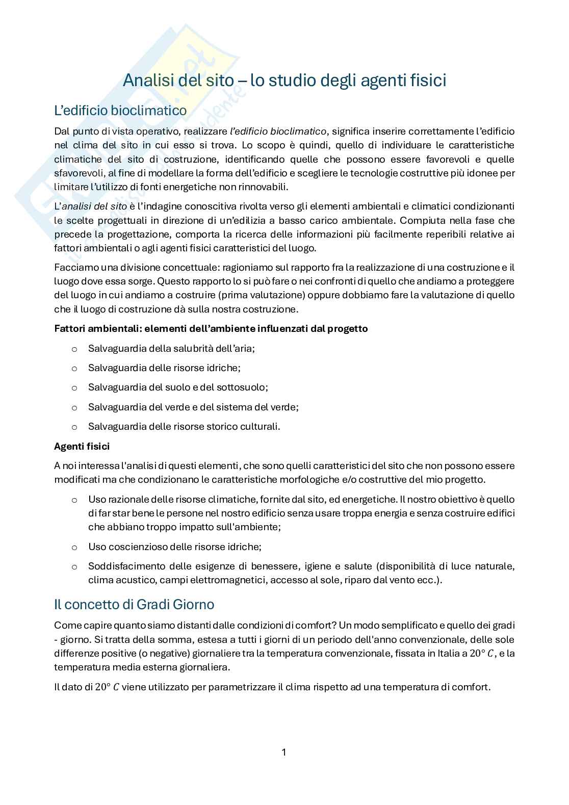 Appunti di L'edificio sostenibile: la progettazione bioclimatica Pag. 2