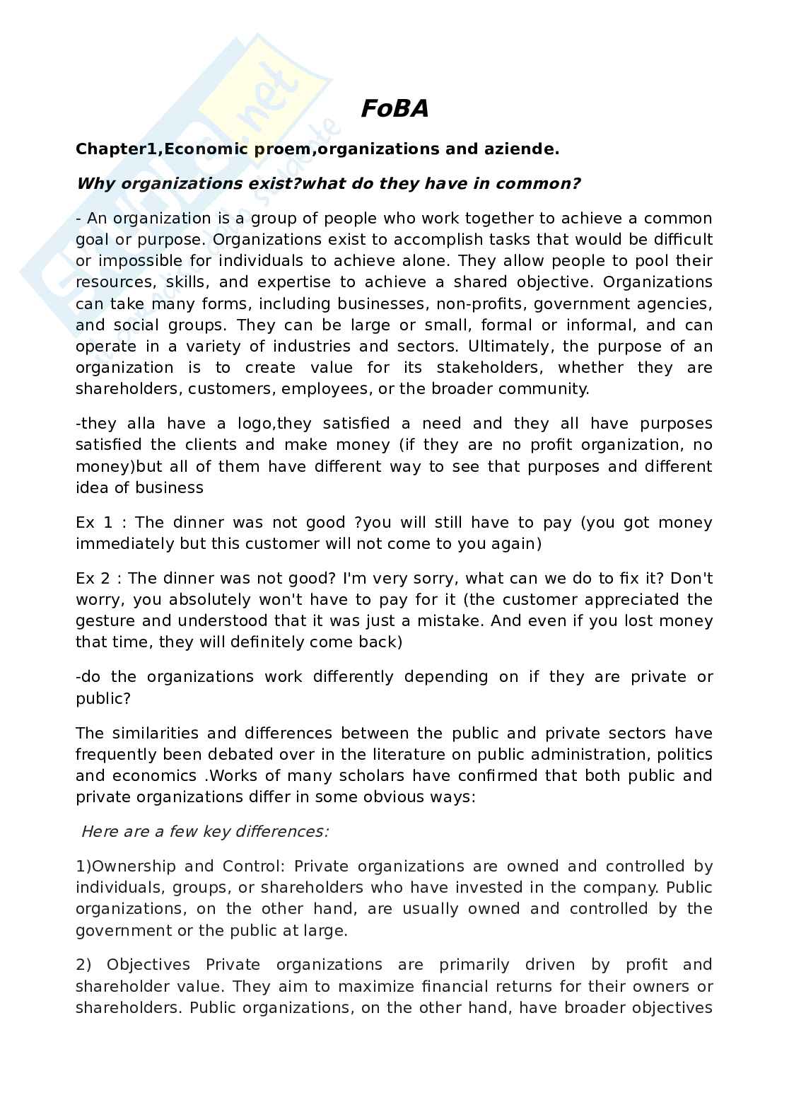 Appunti Fundamentals of business administration Pag. 1