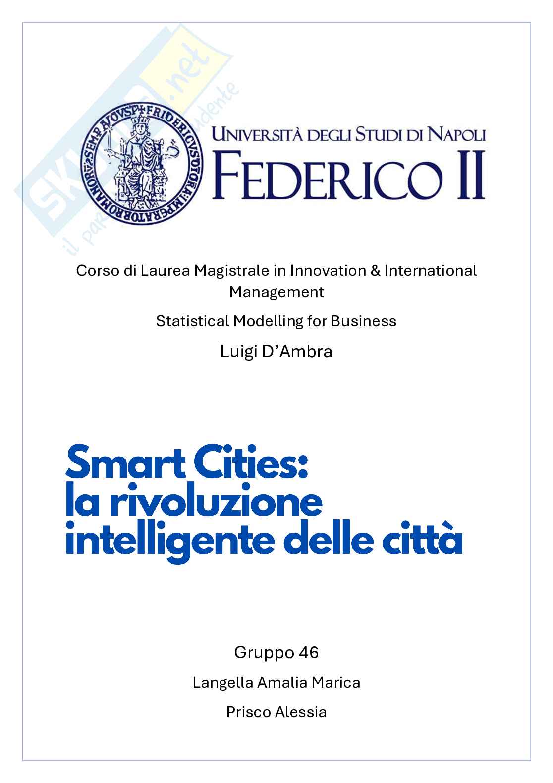 Progetto Smart Cities Pag. 1