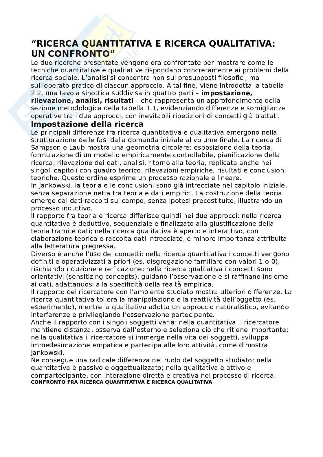 Riassunto esame Sociologia e metodologia della ricerca, Prof. Bevilacqua Emiliano, libro consigliato La ricerca sociale: metodologia e tecniche, Corbetta Pag. 11