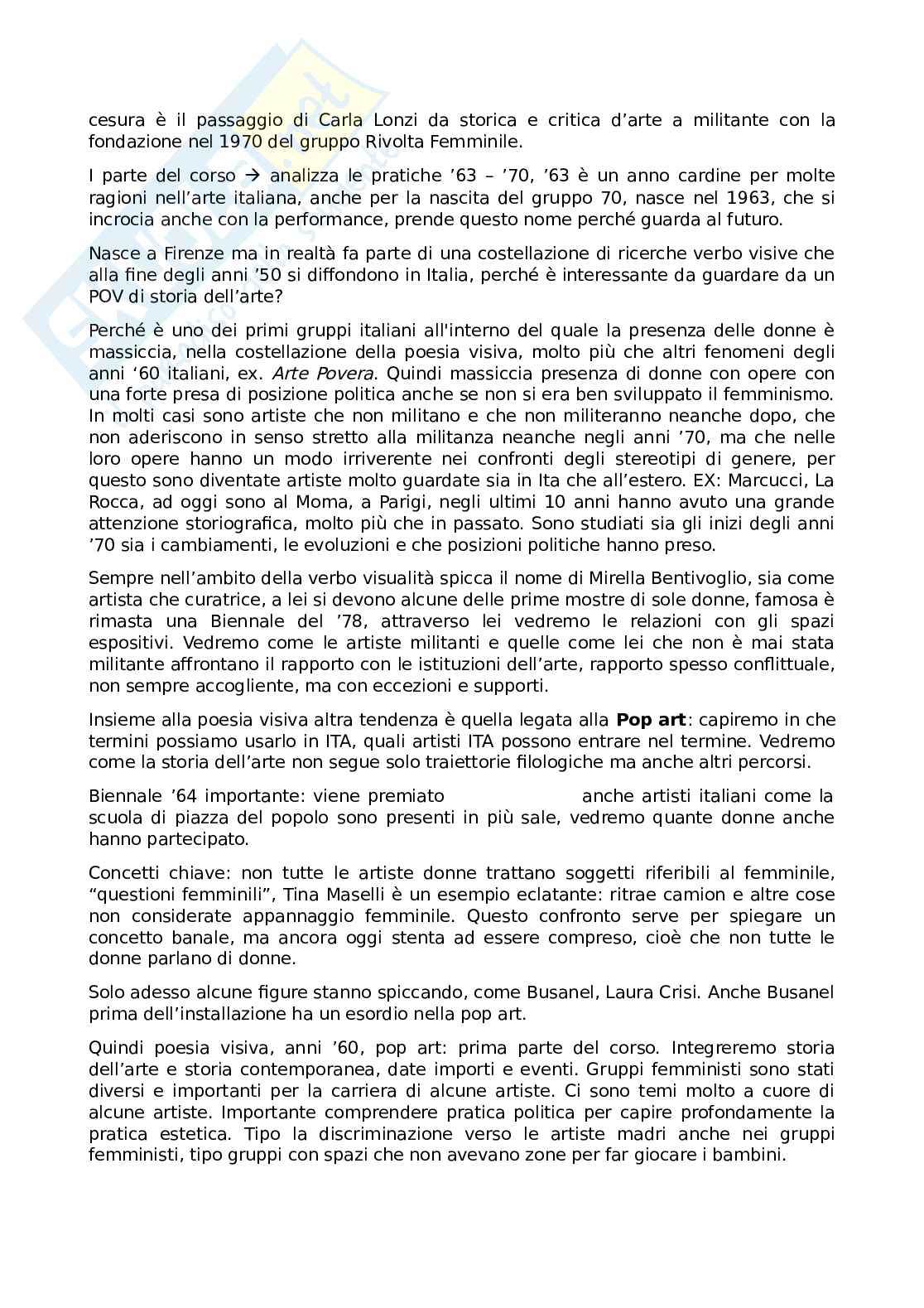 Appunti delle lezioni Prospettive di genere nell'arte contemporanea Pag. 2