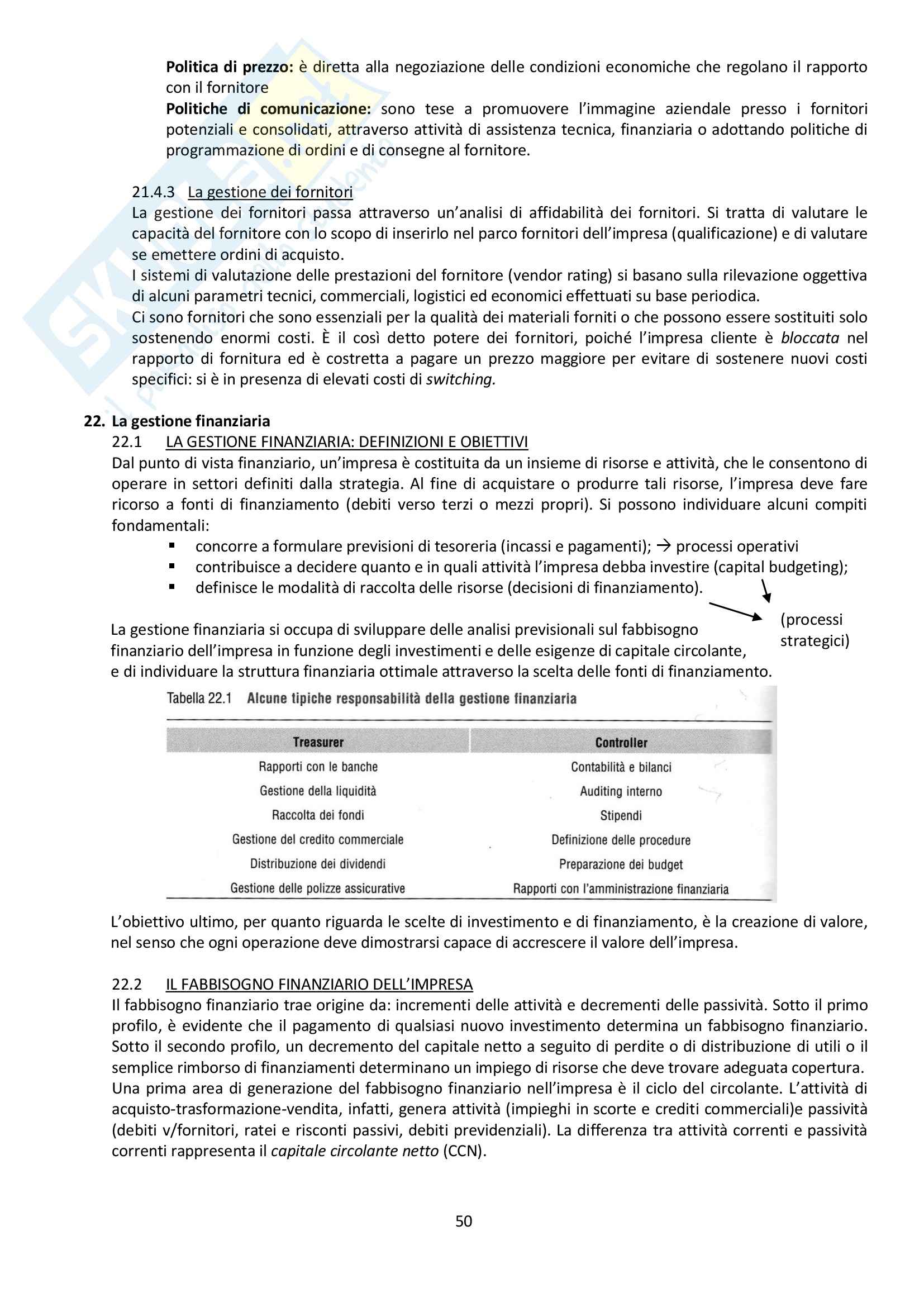 Riassunto esame Management, prof. Del Bosco, libro consigliato Economia e Gestione delle Imprese, Misani, Ordanini, Perrini Pag. 51