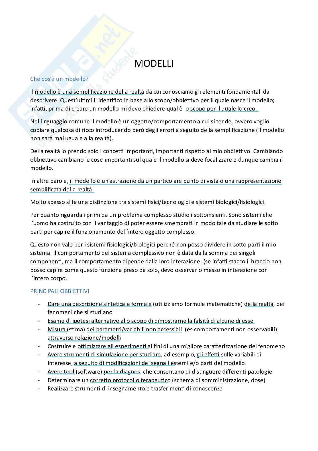 Blocco 1 - Fondamenti della modellistica Pag. 1