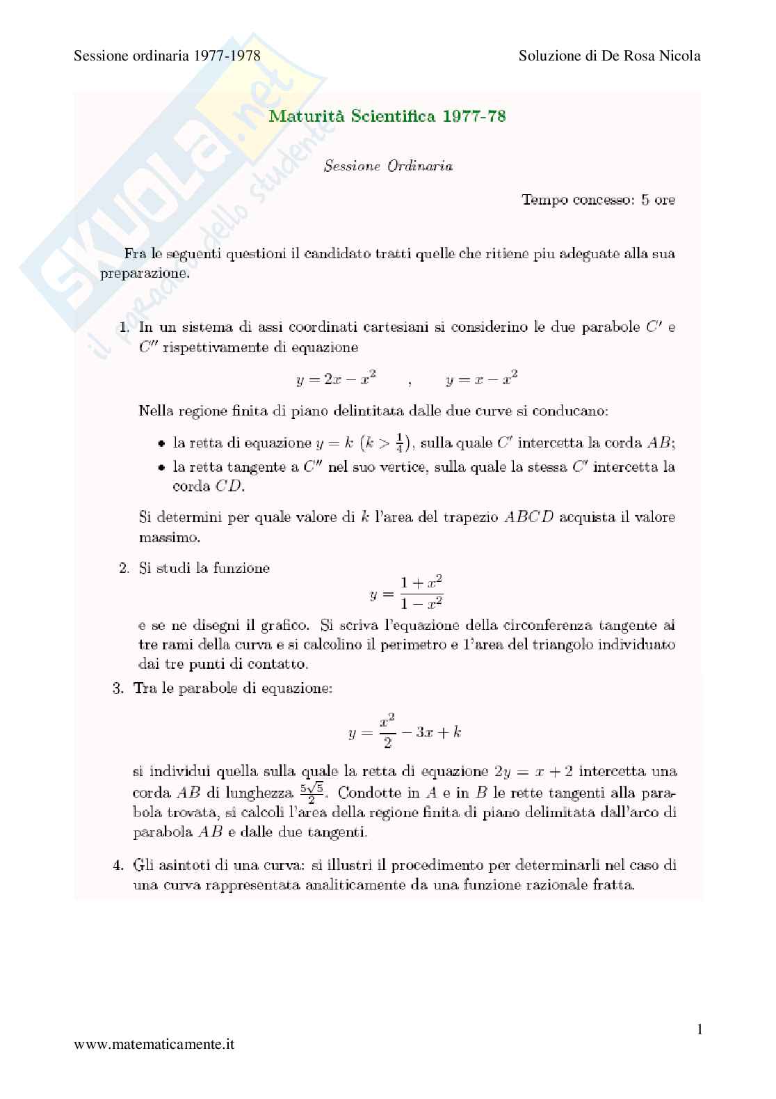 1978 - Sessione ordinaria - prova completa Pag. 1