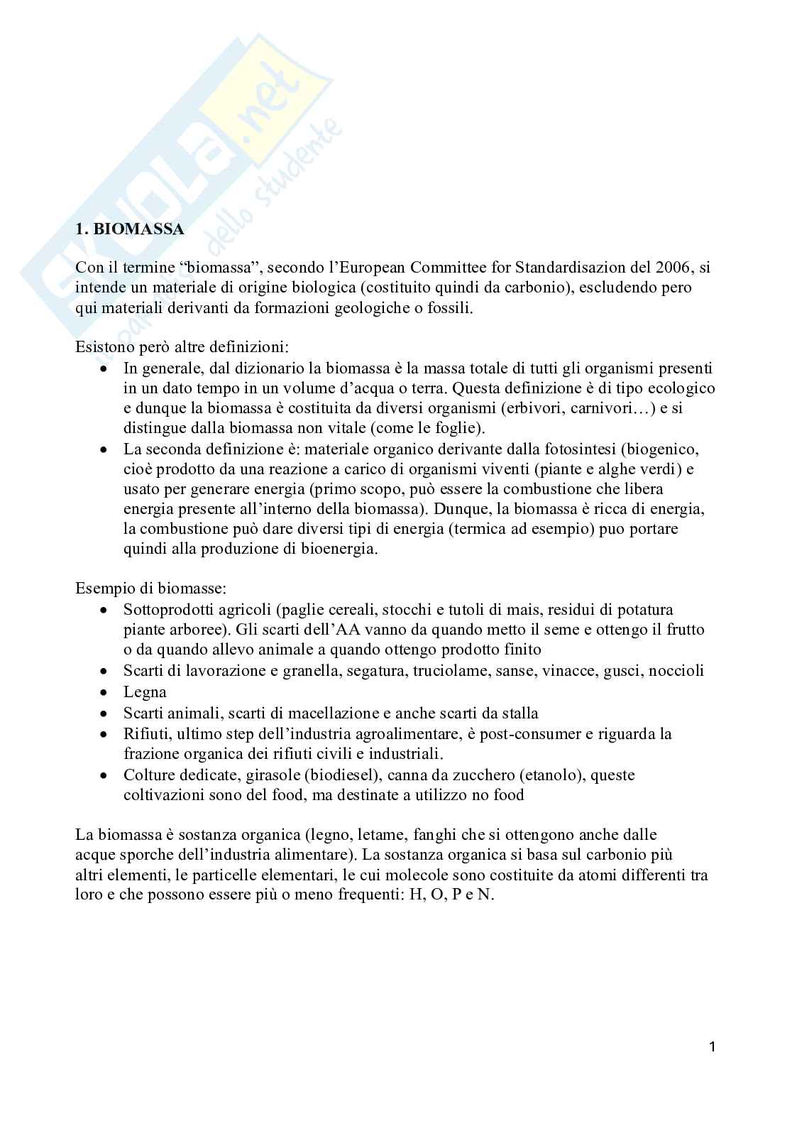 Appunti completi di Uso e ricilio delle biomasse agroalimentari Pag. 2