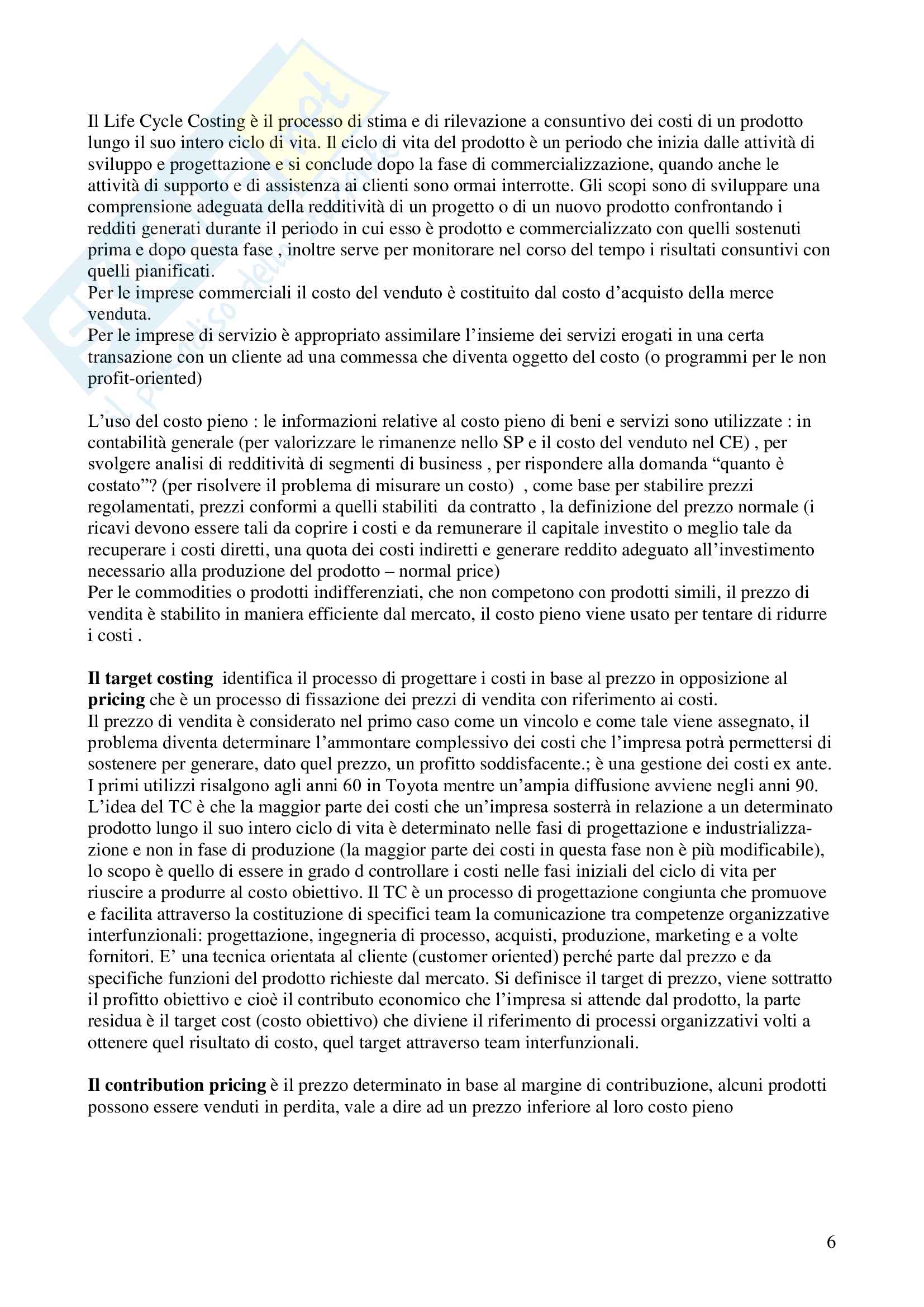 Riassunto esame Programmazione e Controllo, prof. indefinito, libro consigliato Programmazione e Controllo, Mc Graw Hill Pag. 6