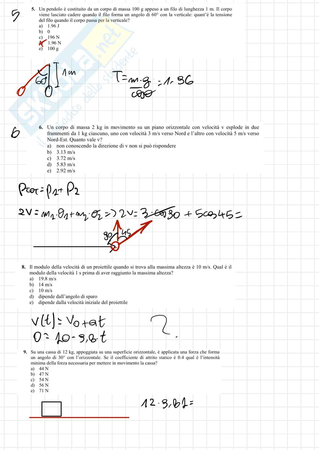 Esercitazione esame Fisica sperimentale I Pag. 2