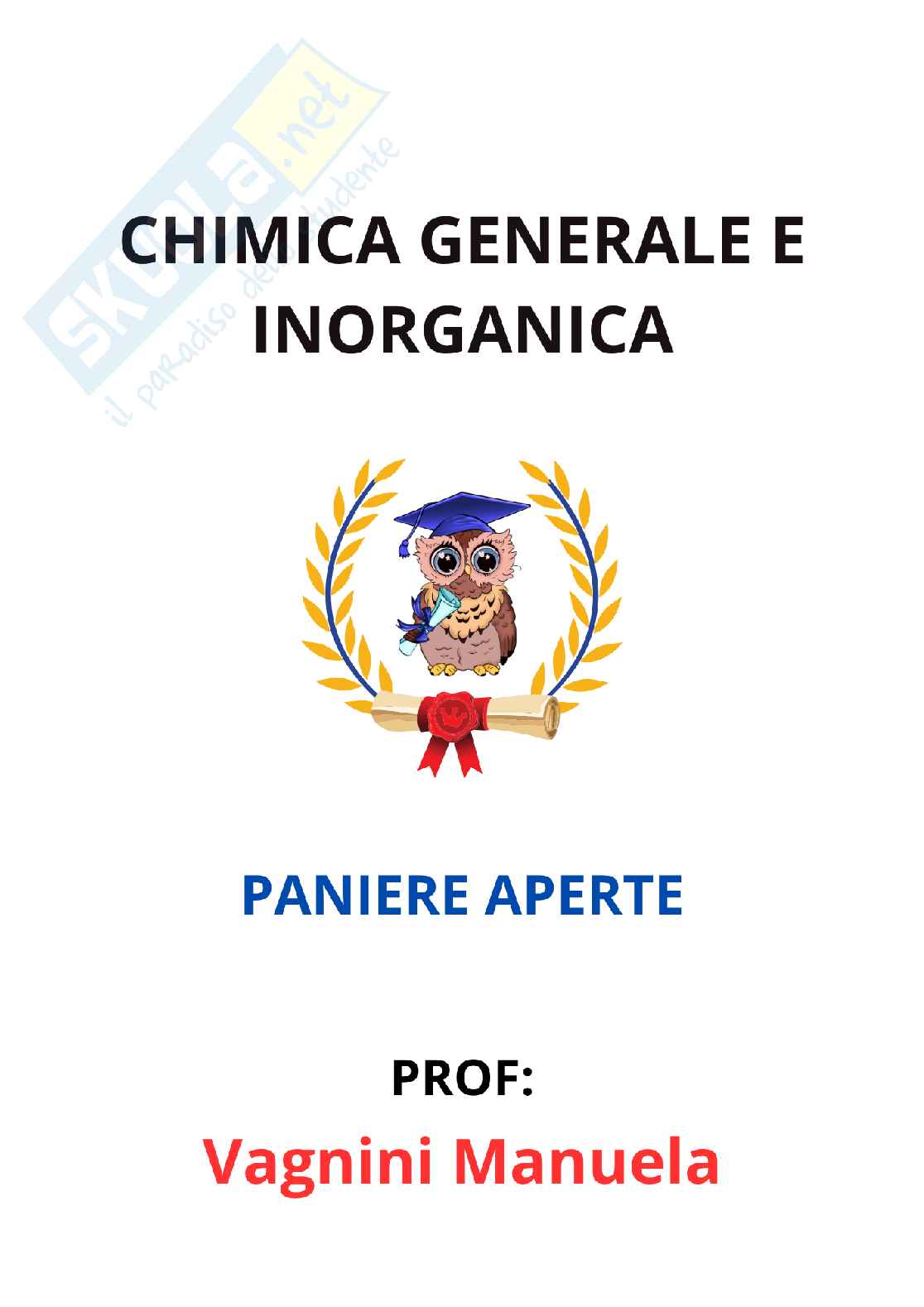 Paniere Chimica generale e inorganica - Risposte aperte - aggiornato (2026) Pag. 1