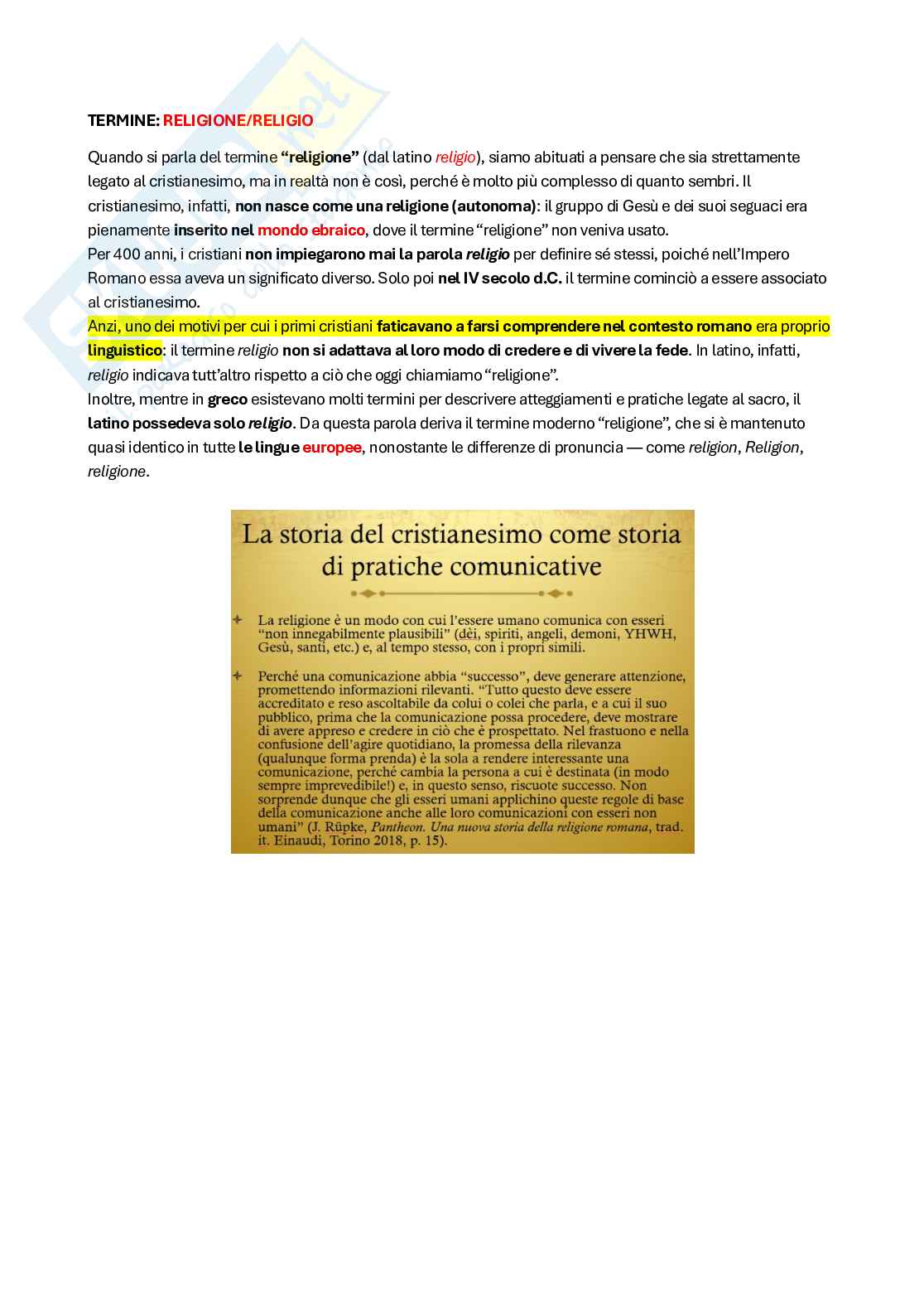Riassunto esame Storia del cristianesimo, Prof. Arcari Luca, libro consigliato E il Signore parlò a Mosè, Satlow Pag. 11