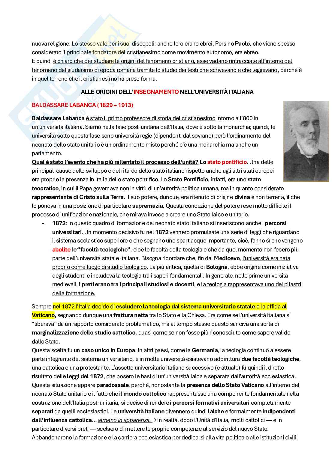 Riassunto esame Storia del cristianesimo, Prof. Arcari Luca, libro consigliato E il Signore parlò a Mosè, Satlow Pag. 2