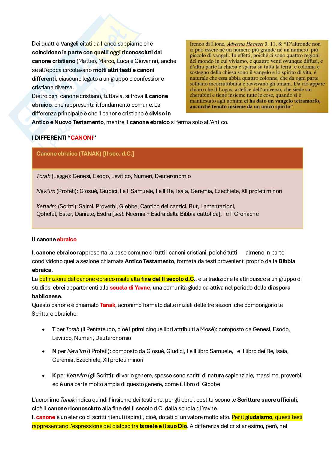 Riassunto esame Storia del cristianesimo, Prof. Arcari Luca, libro consigliato E il Signore parlò a Mosè, Satlow Pag. 26