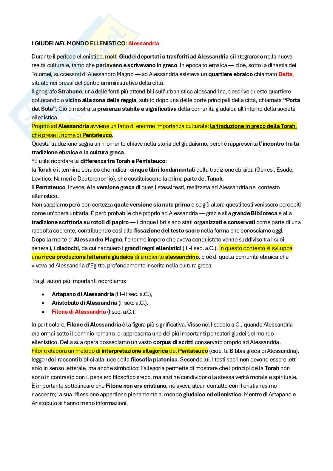 Riassunto esame Storia del cristianesimo, Prof. Arcari Luca, libro consigliato E il Signore parlò a Mosè, Satlow Pag. 36