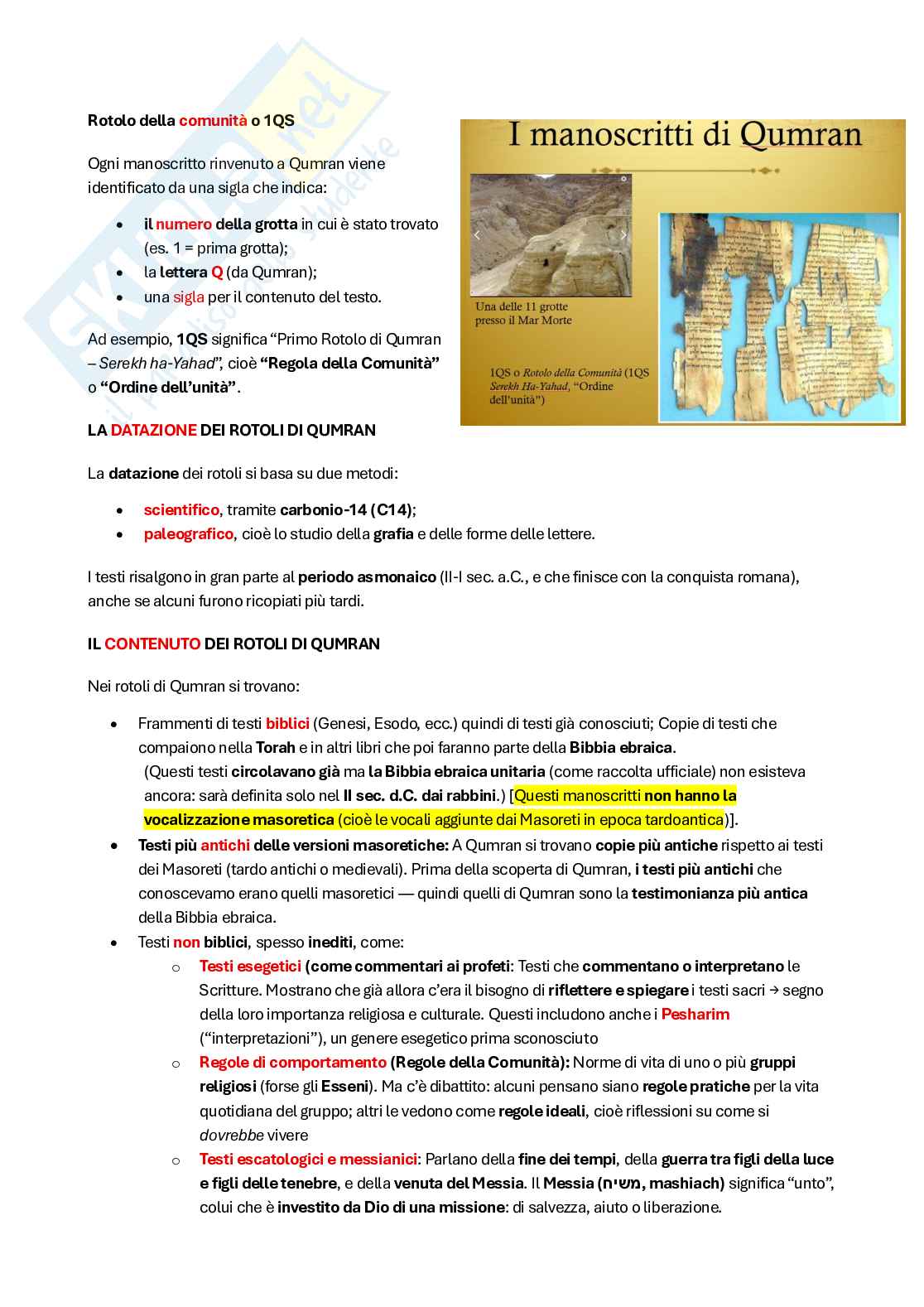 Riassunto esame Storia del cristianesimo, Prof. Arcari Luca, libro consigliato E il Signore parlò a Mosè, Satlow Pag. 41