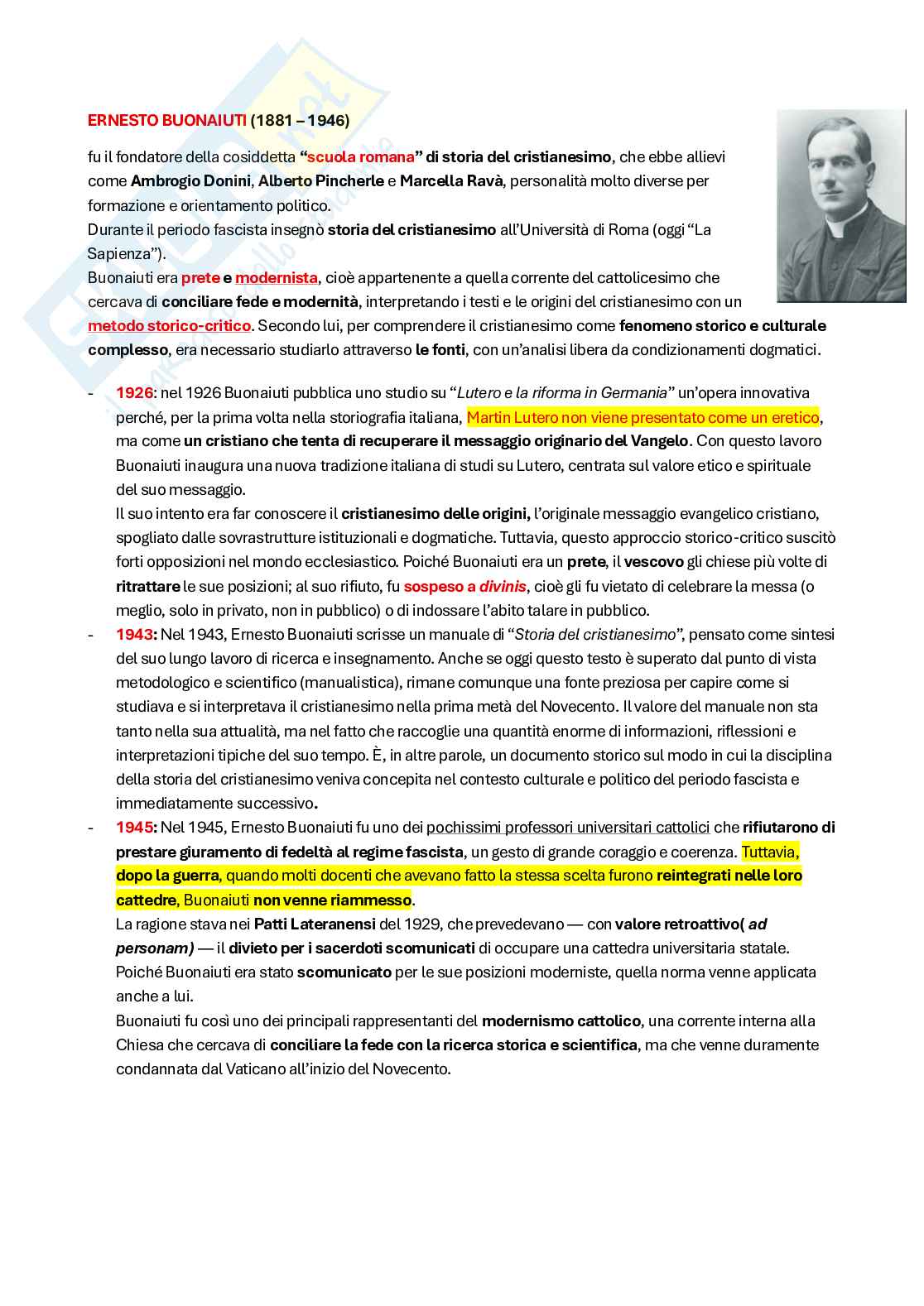 Riassunto esame Storia del cristianesimo, Prof. Arcari Luca, libro consigliato E il Signore parlò a Mosè, Satlow Pag. 6