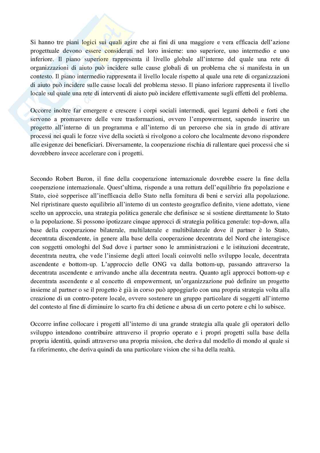 Appunti esame Geografia e Sociologia dello Sviluppo, prof. Sistu, La strategia glocale per un’efficacia reale dei progetti di cooperazione Pag. 6