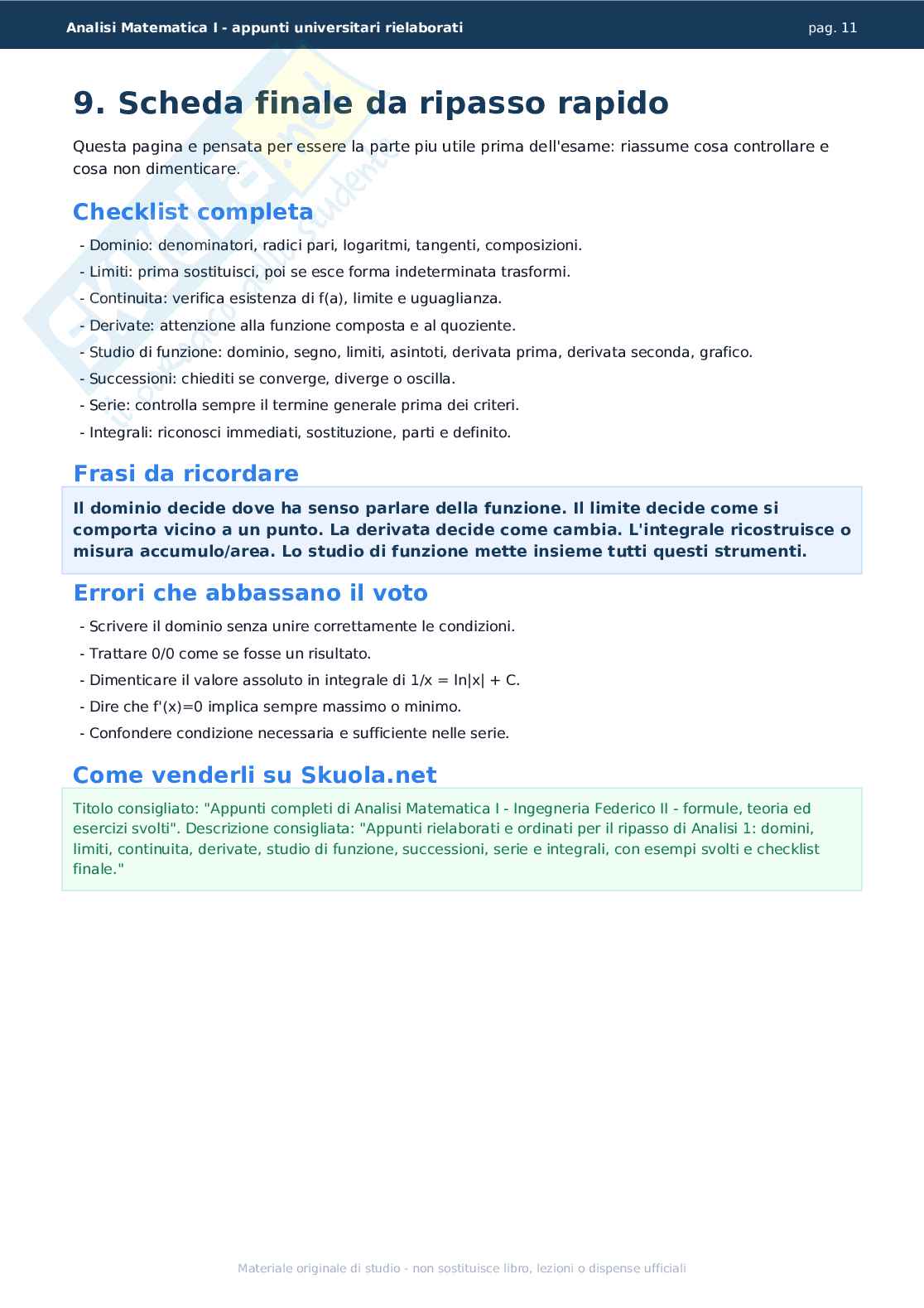 Analisi Matematica I Pag. 11