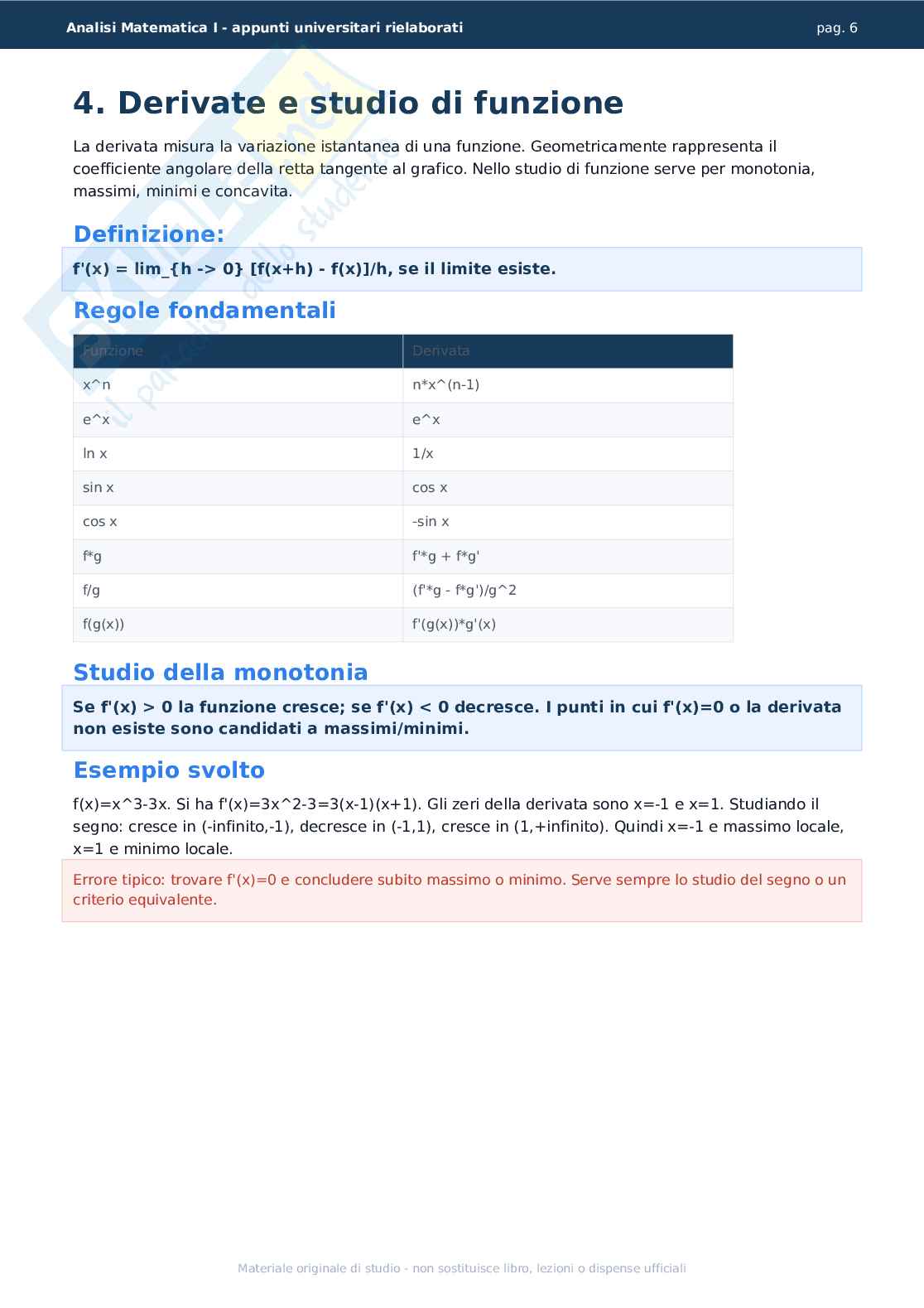 Analisi Matematica I Pag. 6