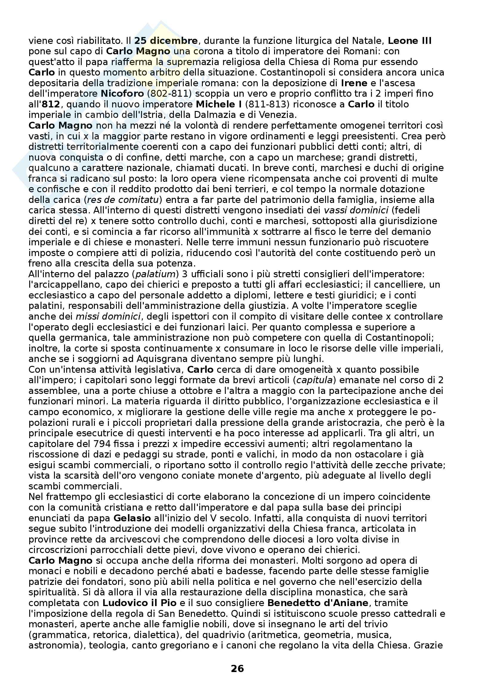 Riassunto esame Storia medievale, prof. Figliuolo, libro consigliato Medioevo, I caratteri originali di un'età di transizione, Vitolo Pag. 26